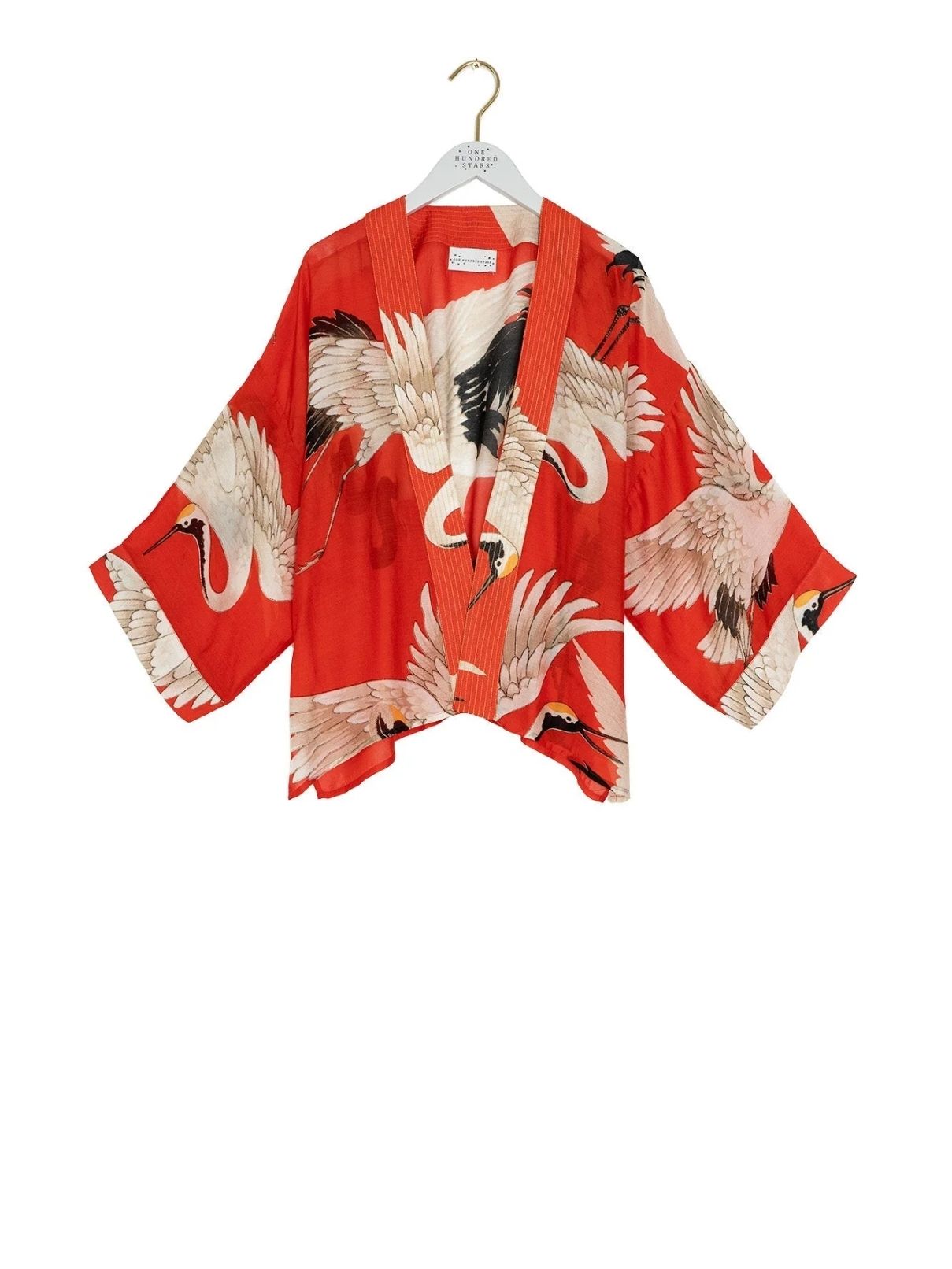 100 Stars Stork Kimono in Scarlet