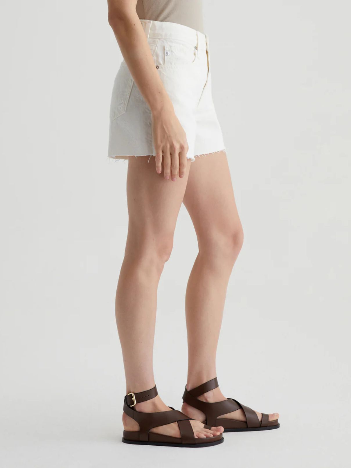 AG Jeans Halle Short in Powder Distressed