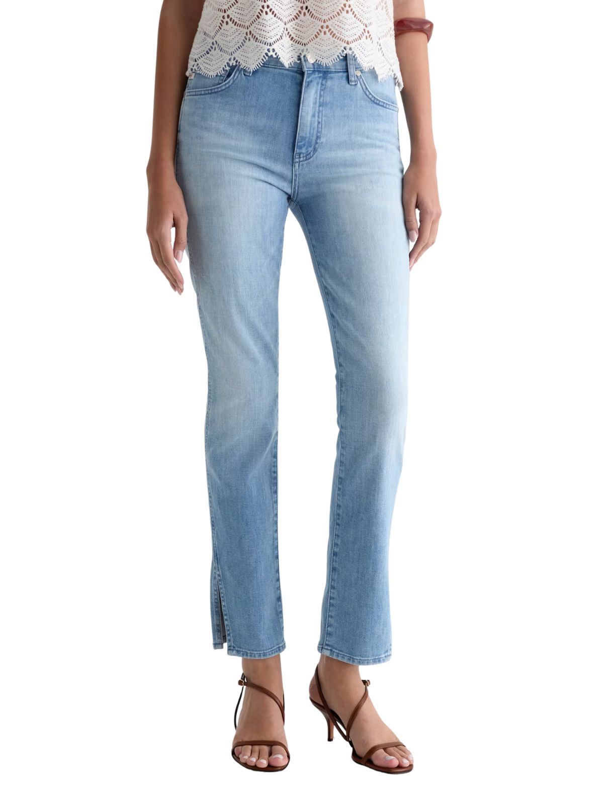 AG Denim Mari Mid-Rise Straight Jean