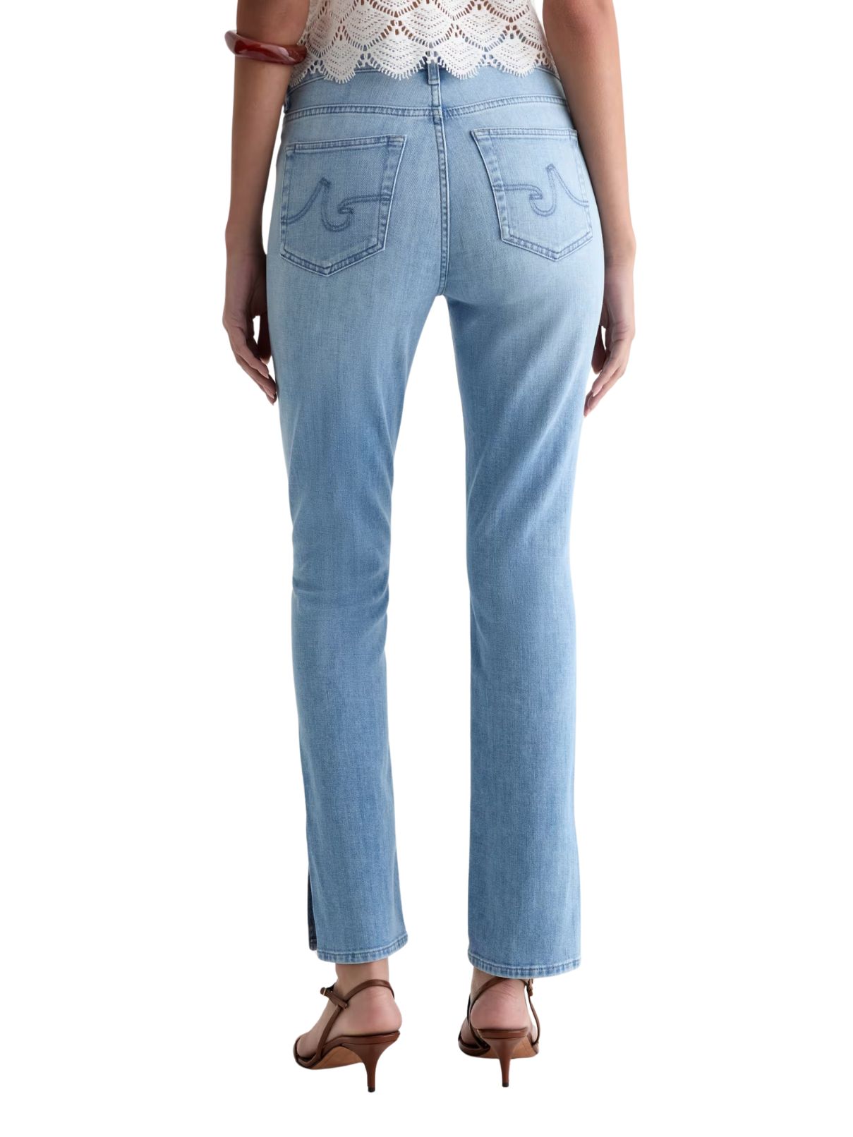 AG Denim Mari Mid-Rise Straight Jean
