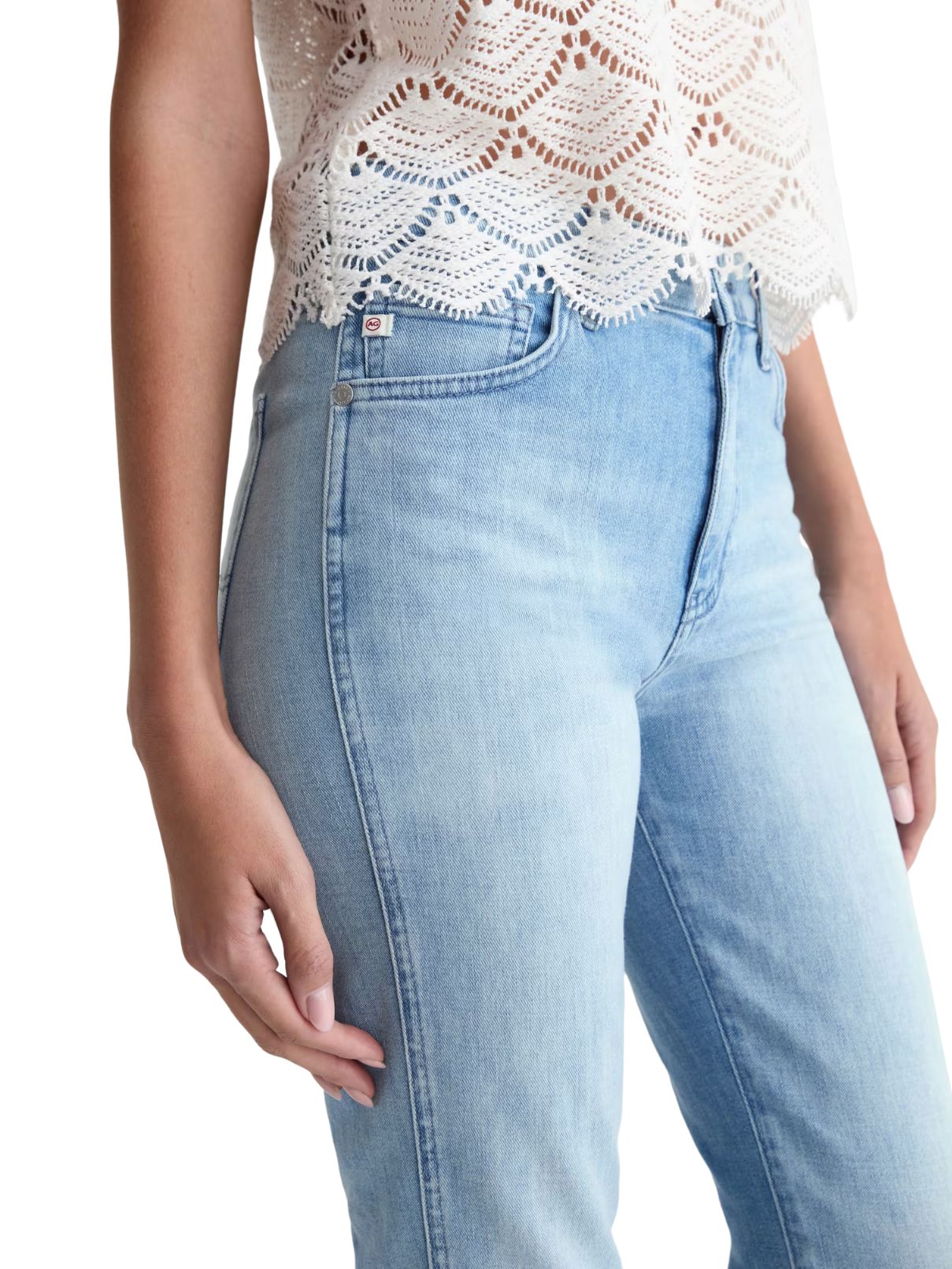 AG Denim Mari Mid-Rise Straight Jean