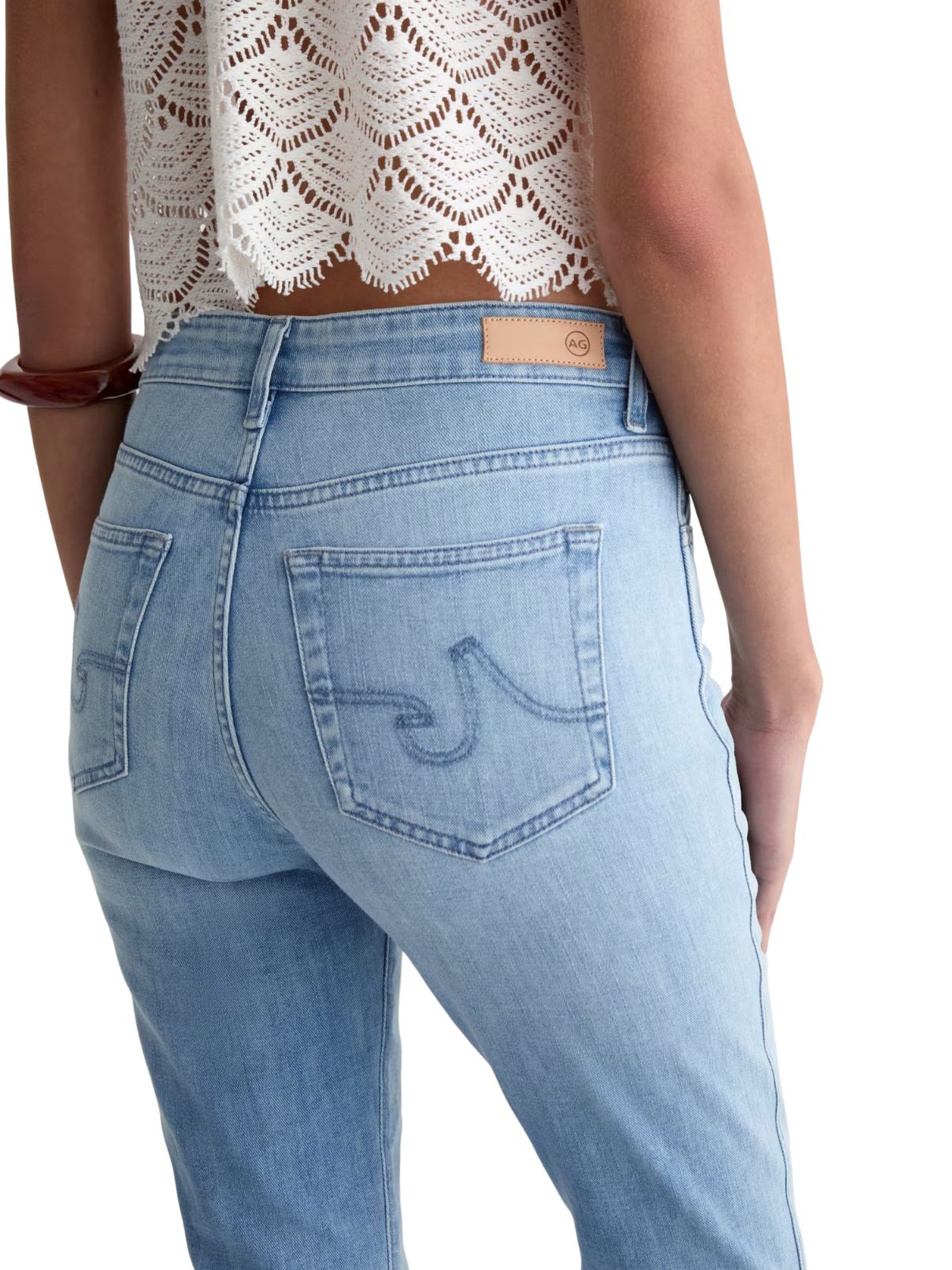 AG Denim Mari Mid-Rise Straight Jean