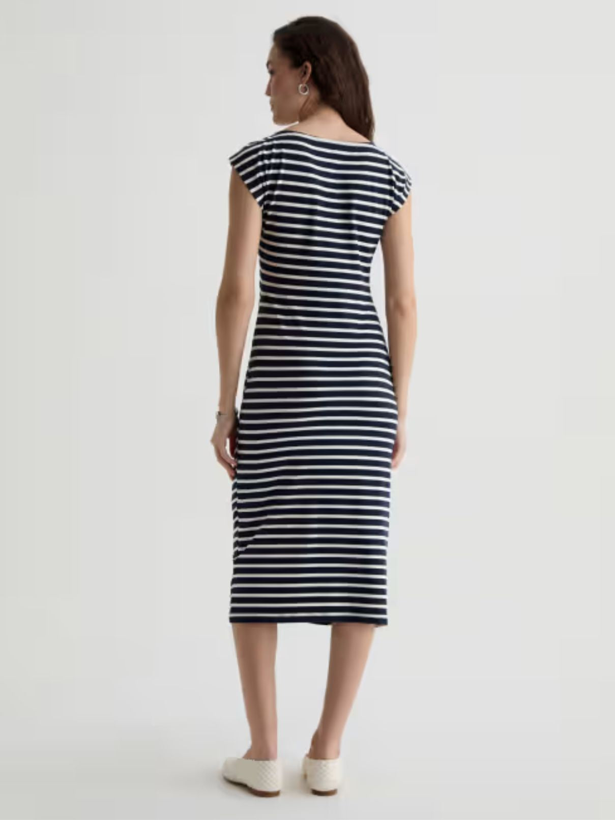 AG Jeans Aja Stripe Dress in Navy/Powder
