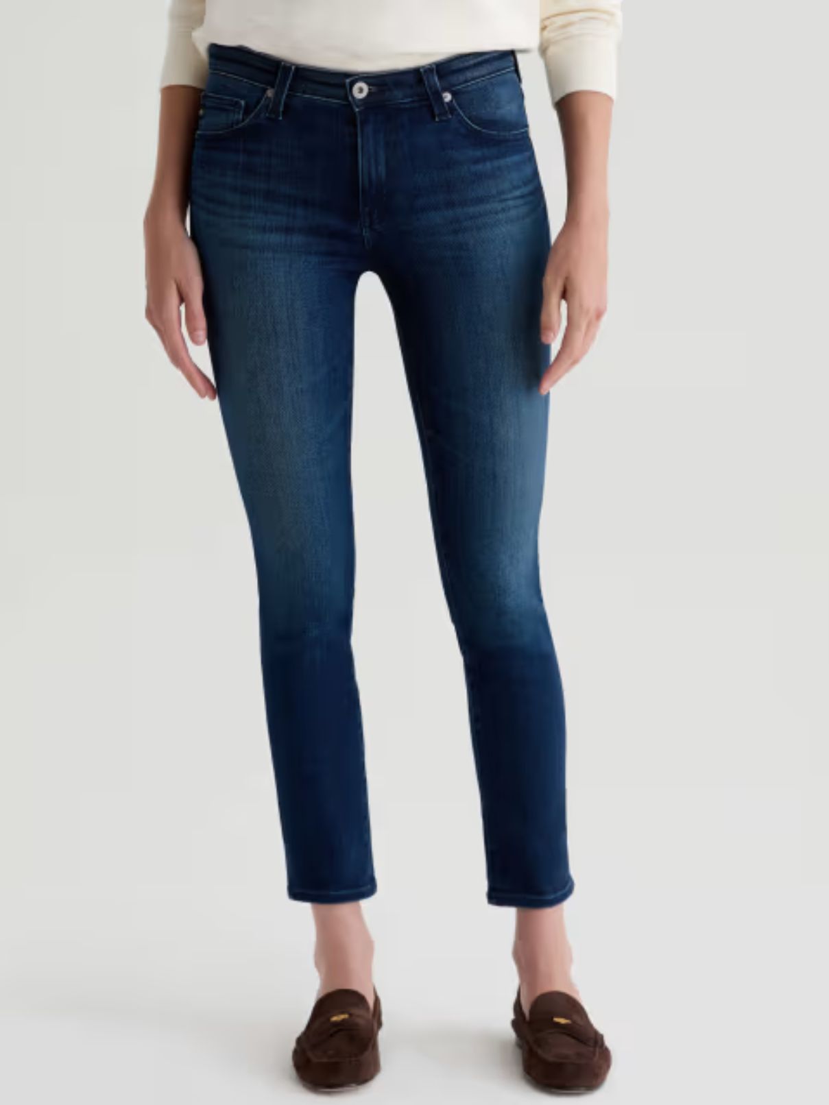 ag cigarette jeans prima Women's Ankle Low-Rise Jeans - White AG Jeans Women's Prima Low