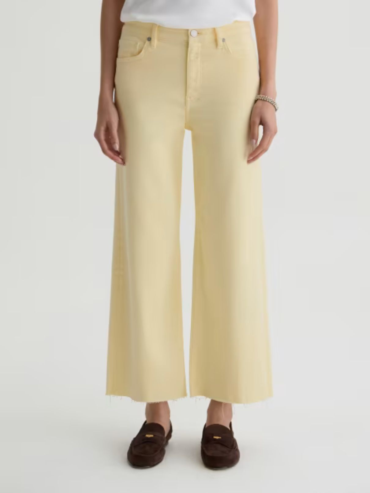 AG Jeans Saige Wide Leg Crop in Sunny Yellow