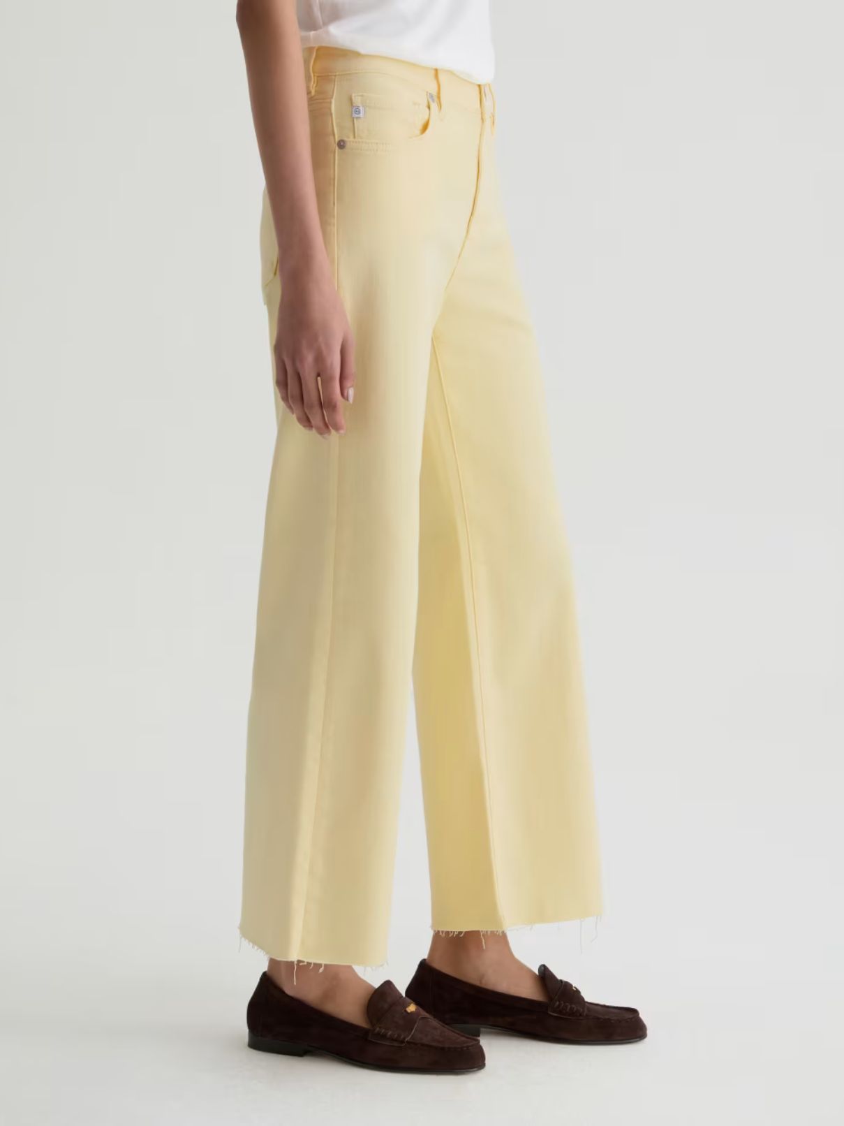 AG Jeans Saige Wide Leg Crop in Sunny Yellow