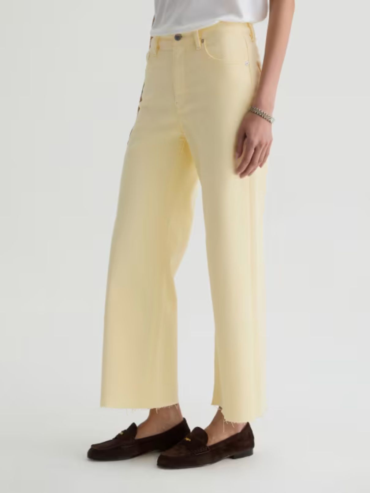 AG Jeans Saige Wide Leg Crop in Sunny Yellow