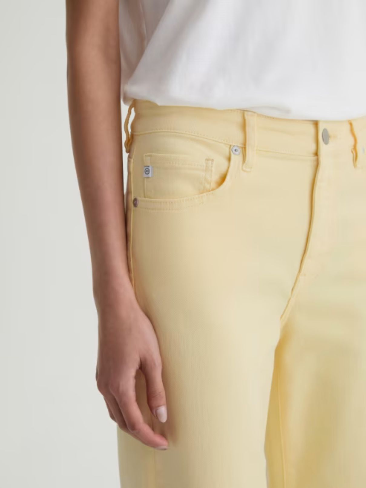AG Jeans Saige Wide Leg Crop in Sunny Yellow