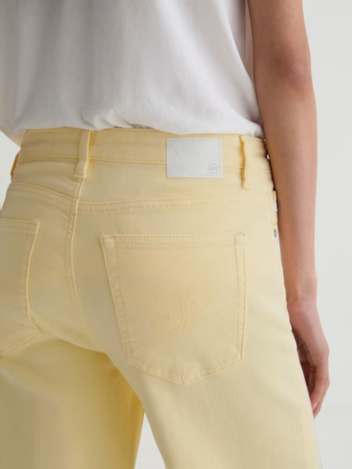 AG Jeans Saige Wide Leg Crop in Sunny Yellow