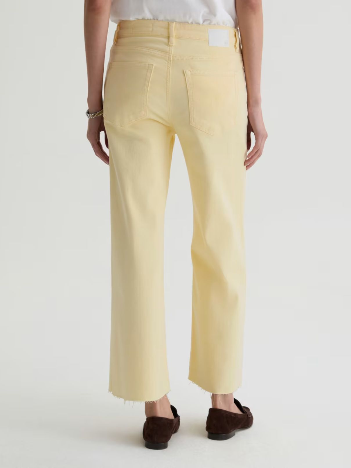 AG Jeans Saige Wide Leg Crop in Sunny Yellow