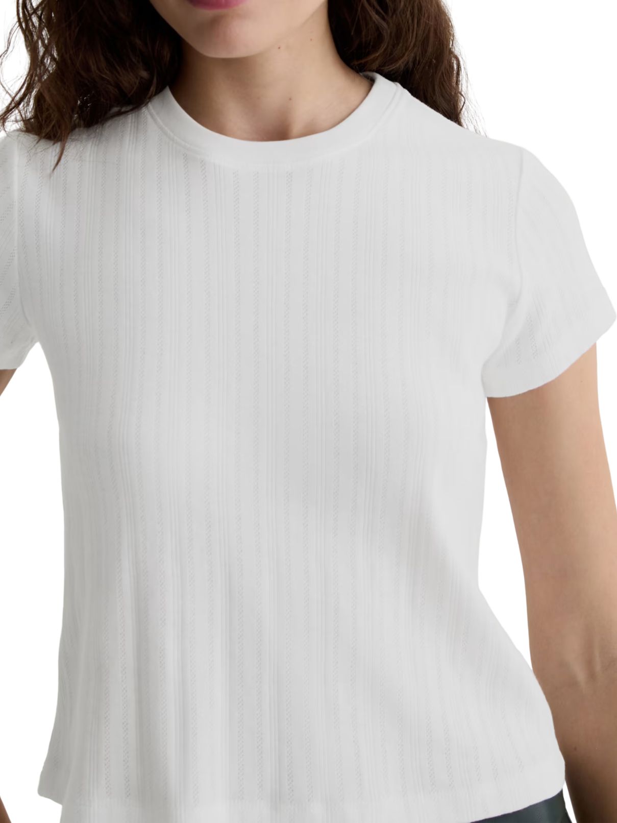 AG Sadie Pointelle T-Shirt – Powder