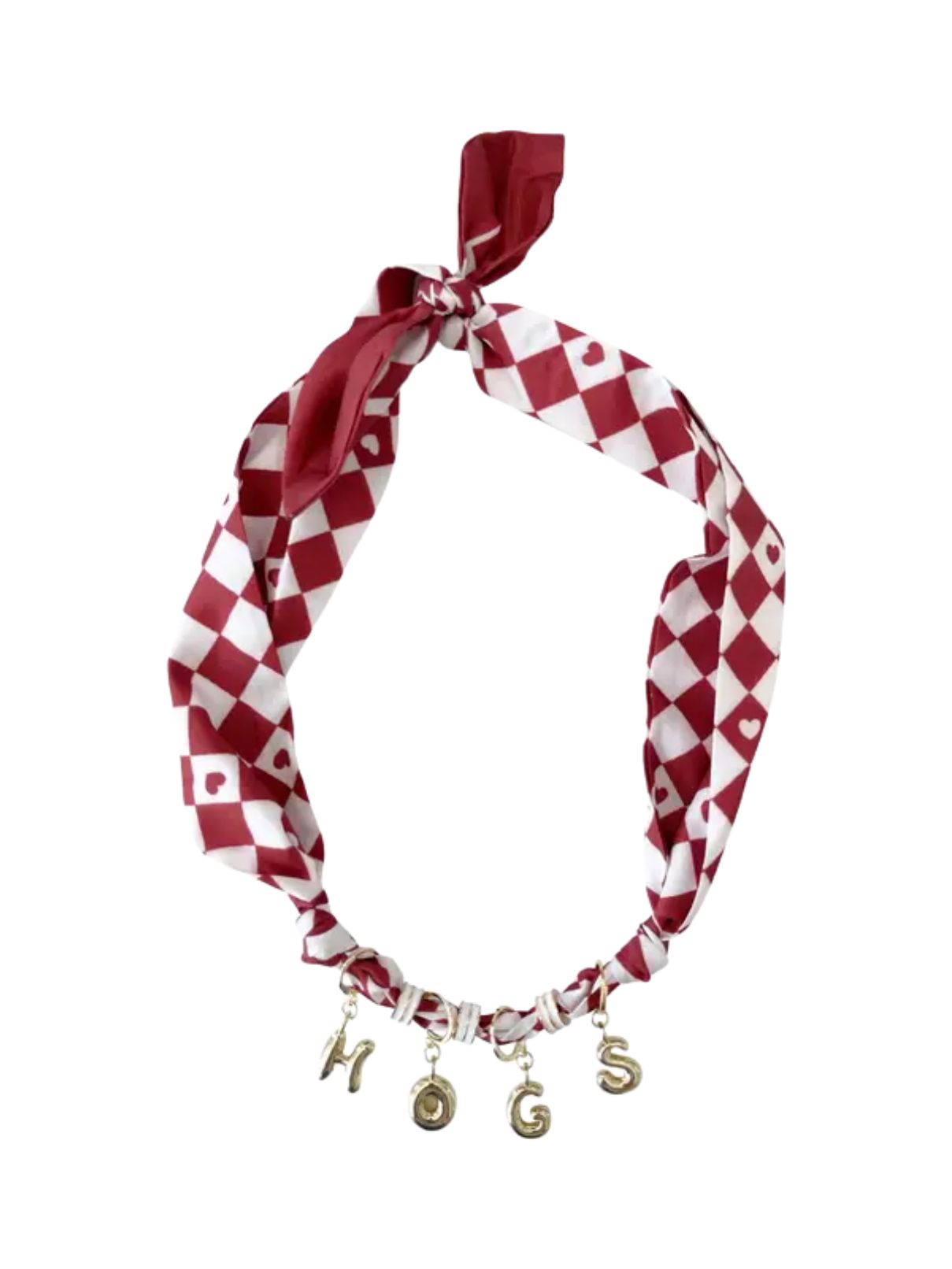 Arkansas Hogs Game Day Bubble Letter Scarf Necklace