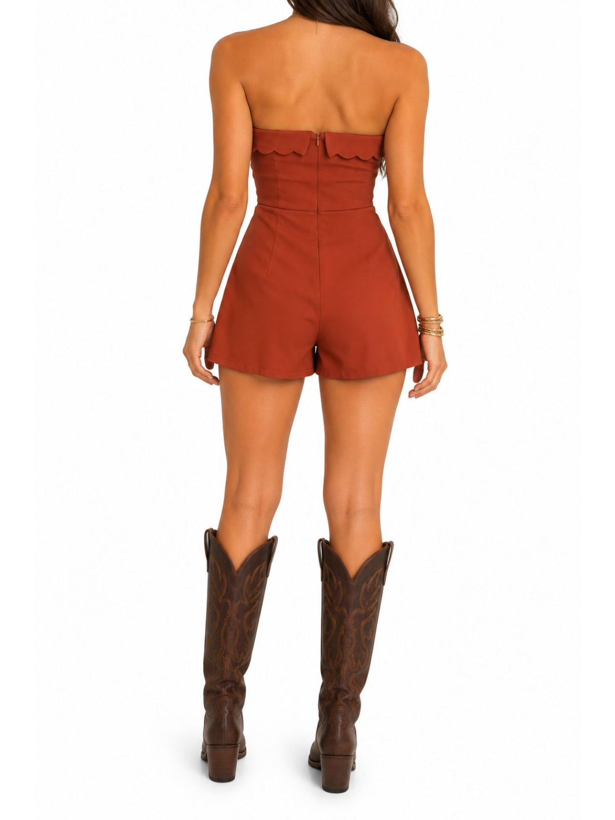 Austin Nights Romper in Burnt Orange