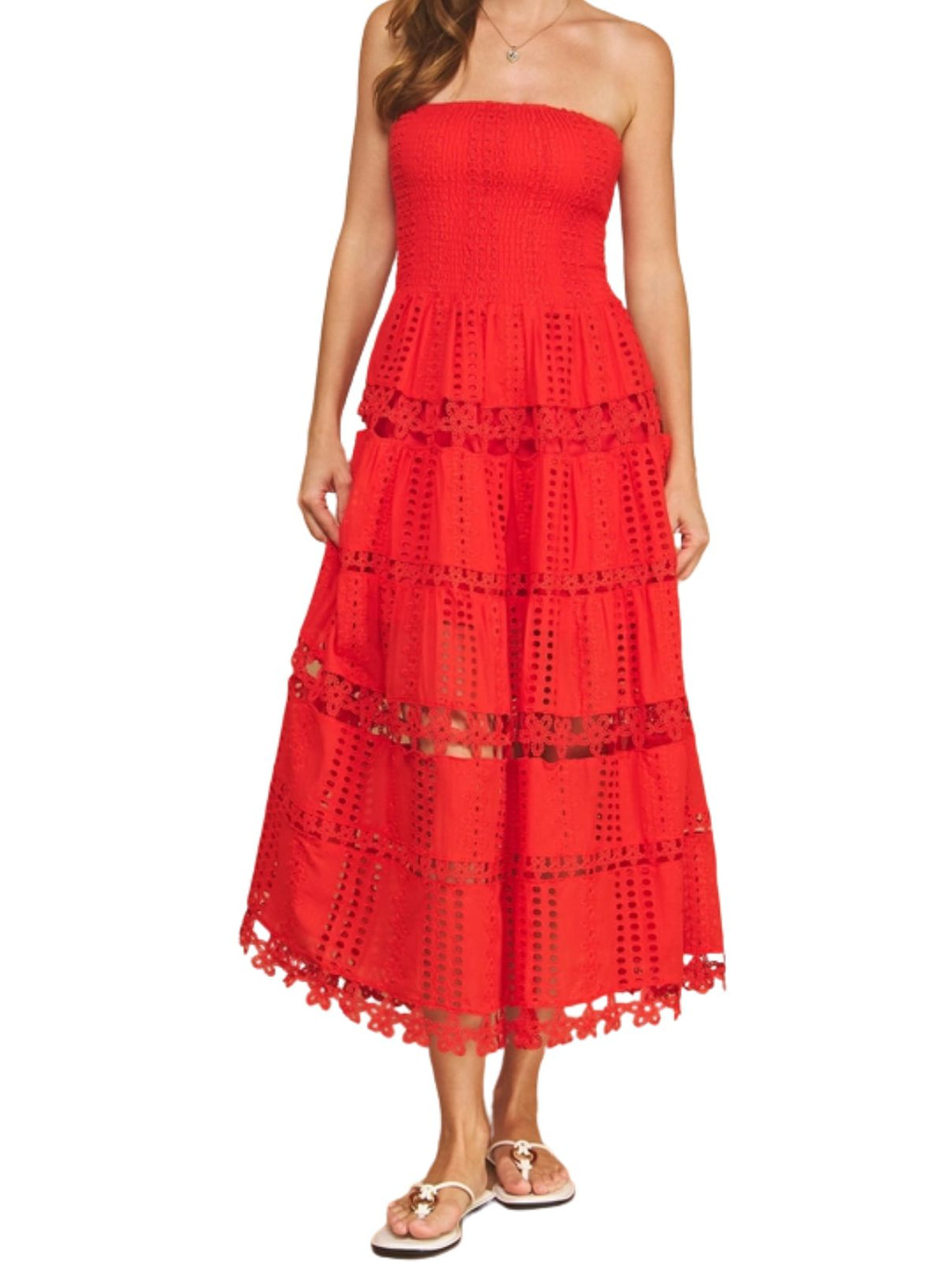Away Game Midi Dress in Risky Red