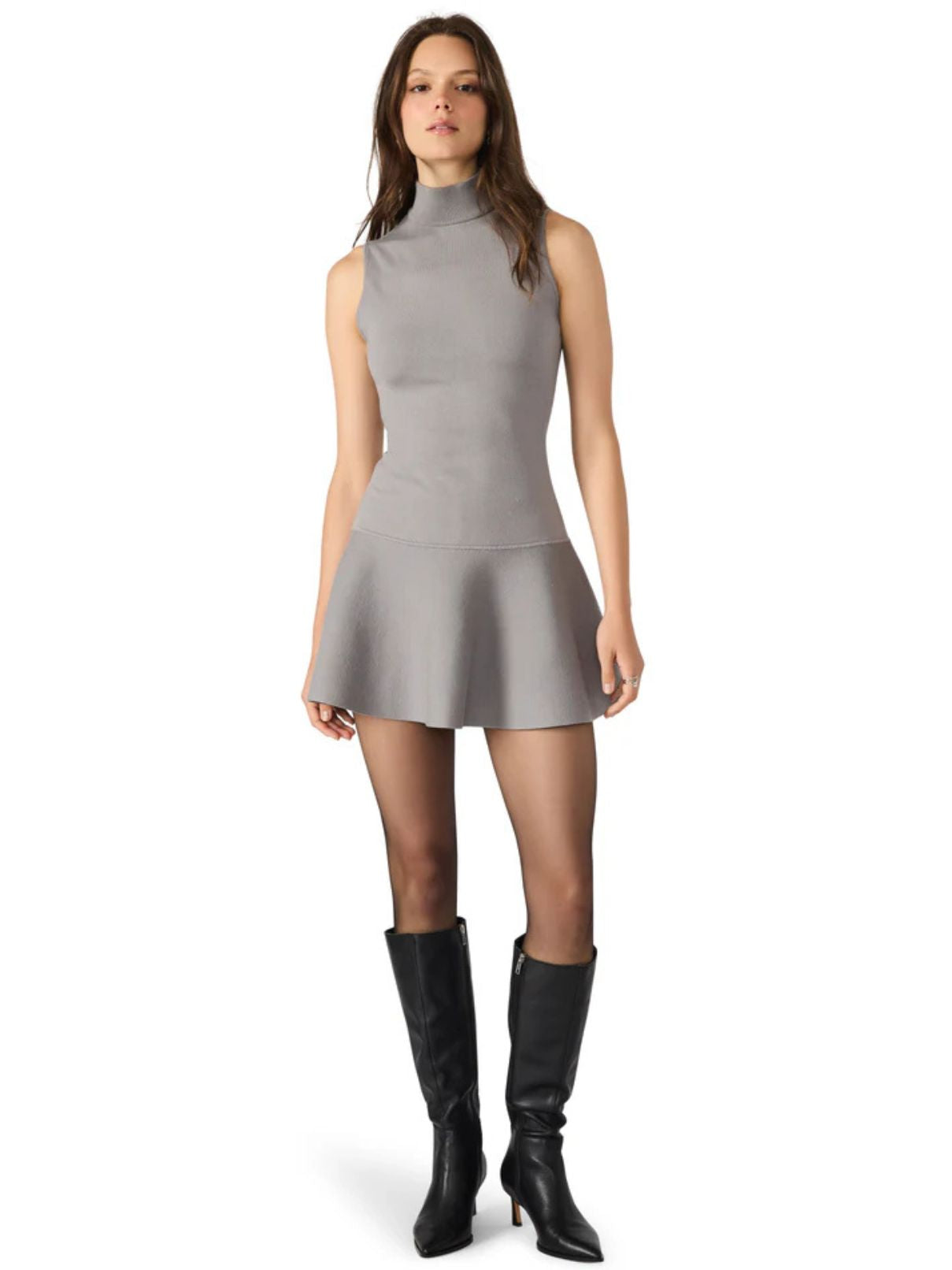 bb dakota knit dress BB Dakota by Steve Madden Breslin Sweater Dress in Heather GREY