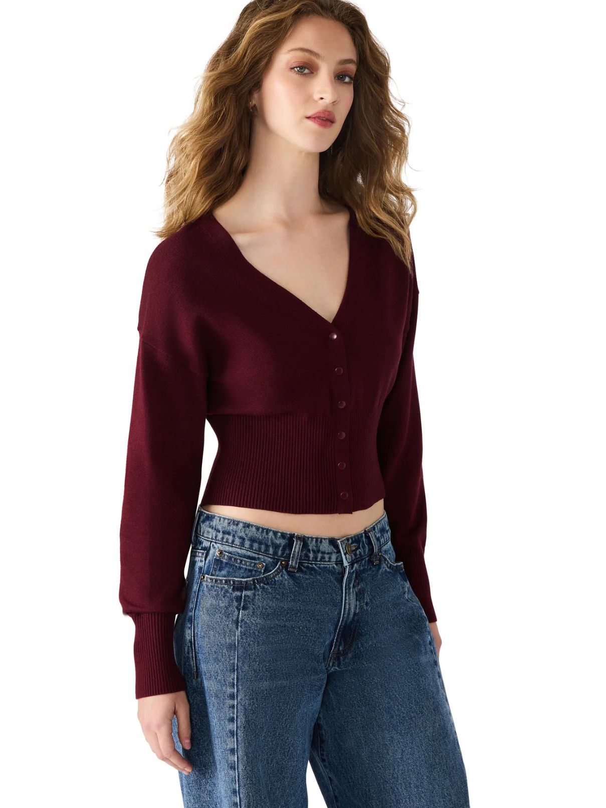 BB Dakota by Steve Madden Lauryn Cardigan in Wine