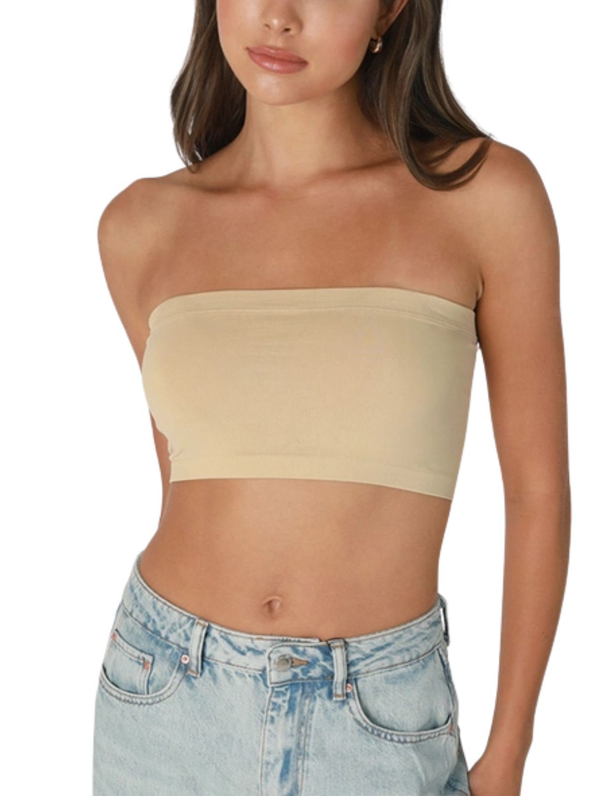 Bandeau Bra Tube in Stone
