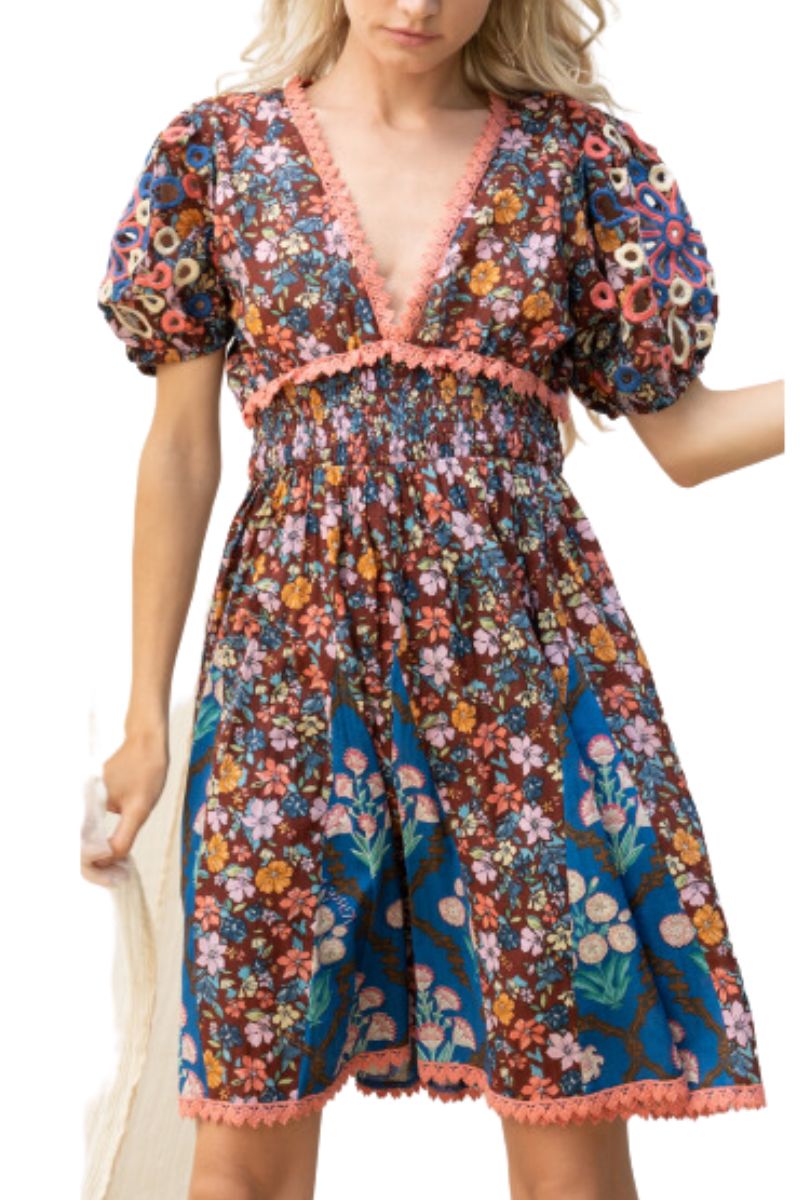 Barok Paris Short Dress in Royal