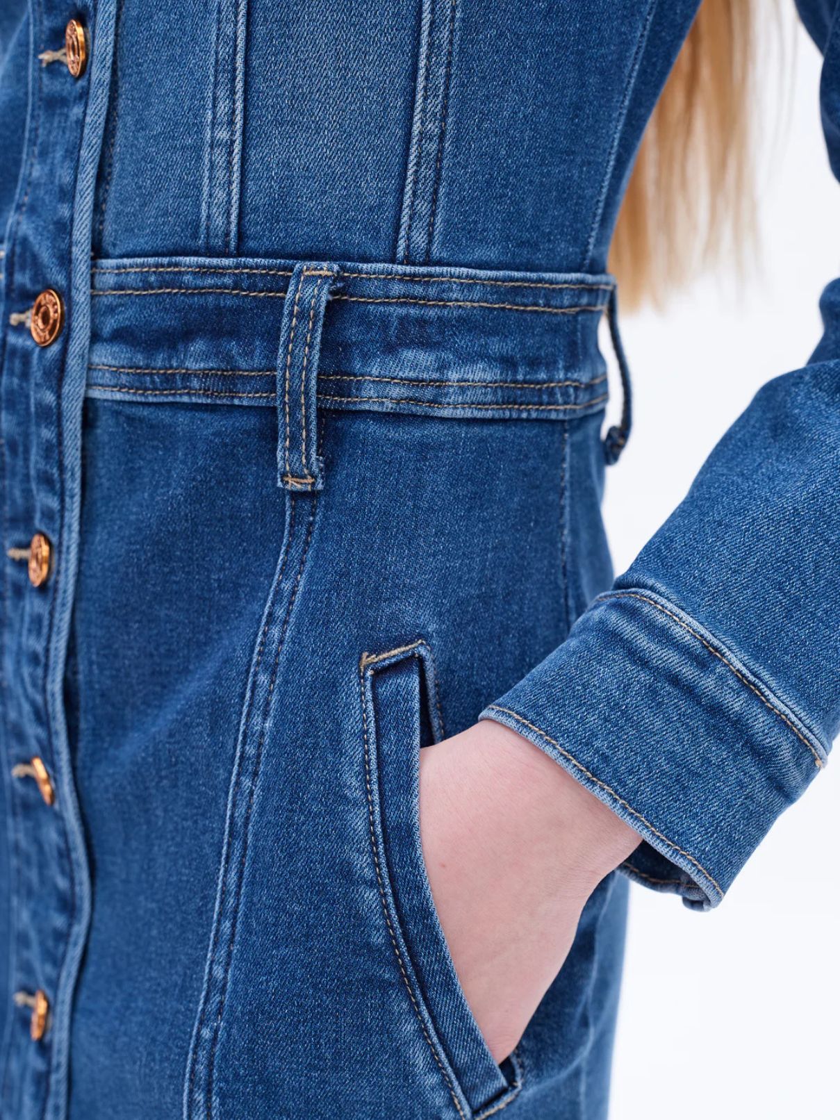 Bayeas Andrea L/S Denim Dress in Deep Sea