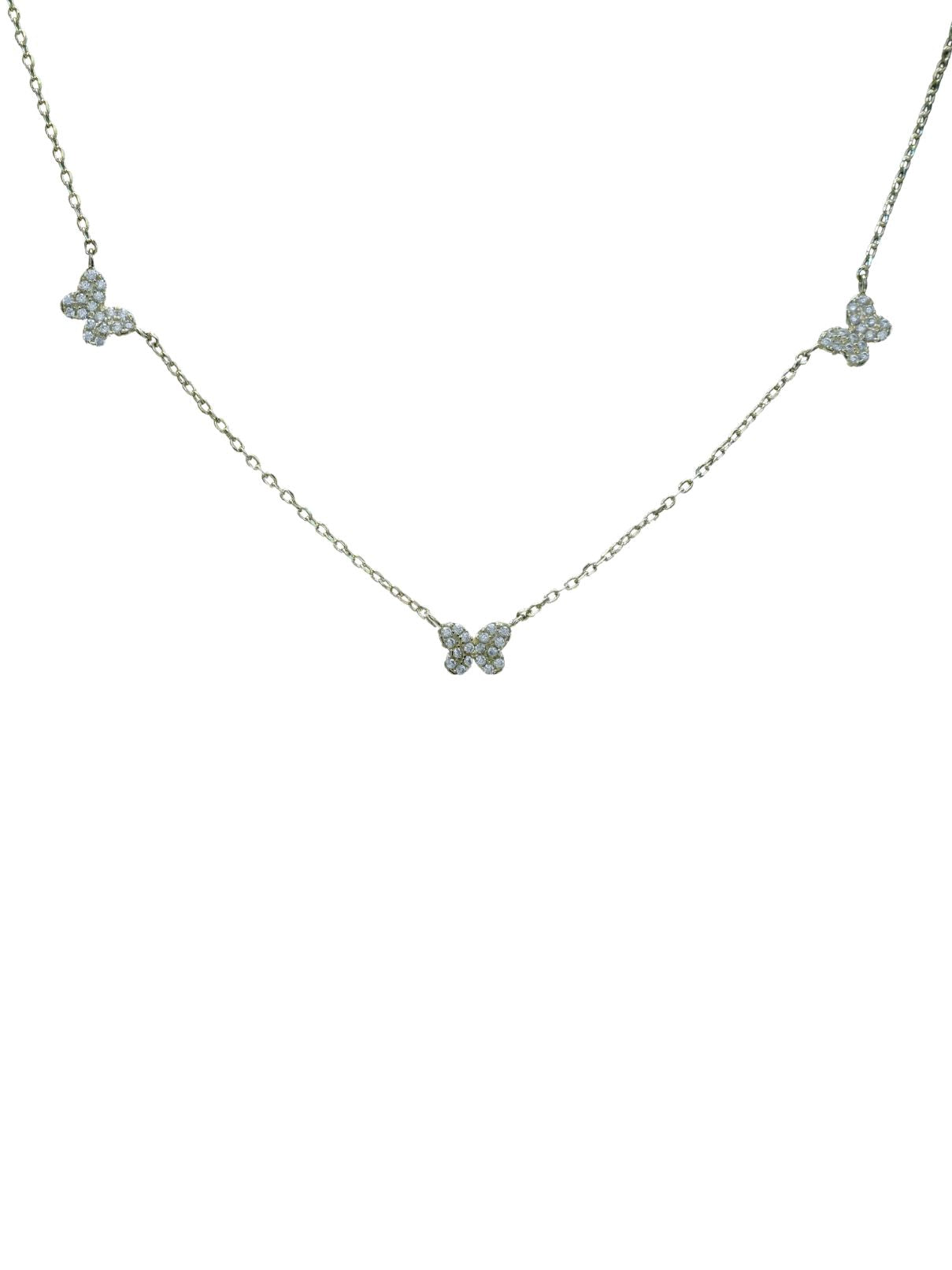 Beje Designs Pavé Butterfly Necklace in Gold