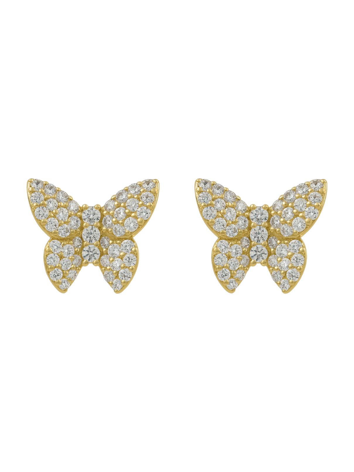 Beje Designs Tiny Pavé Butterfly Stud Earrings