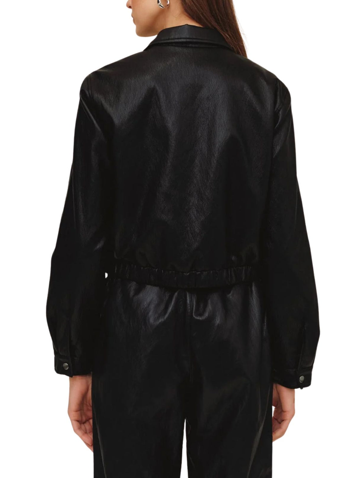 Bella Dahl Crop Bomber Jacket in Black