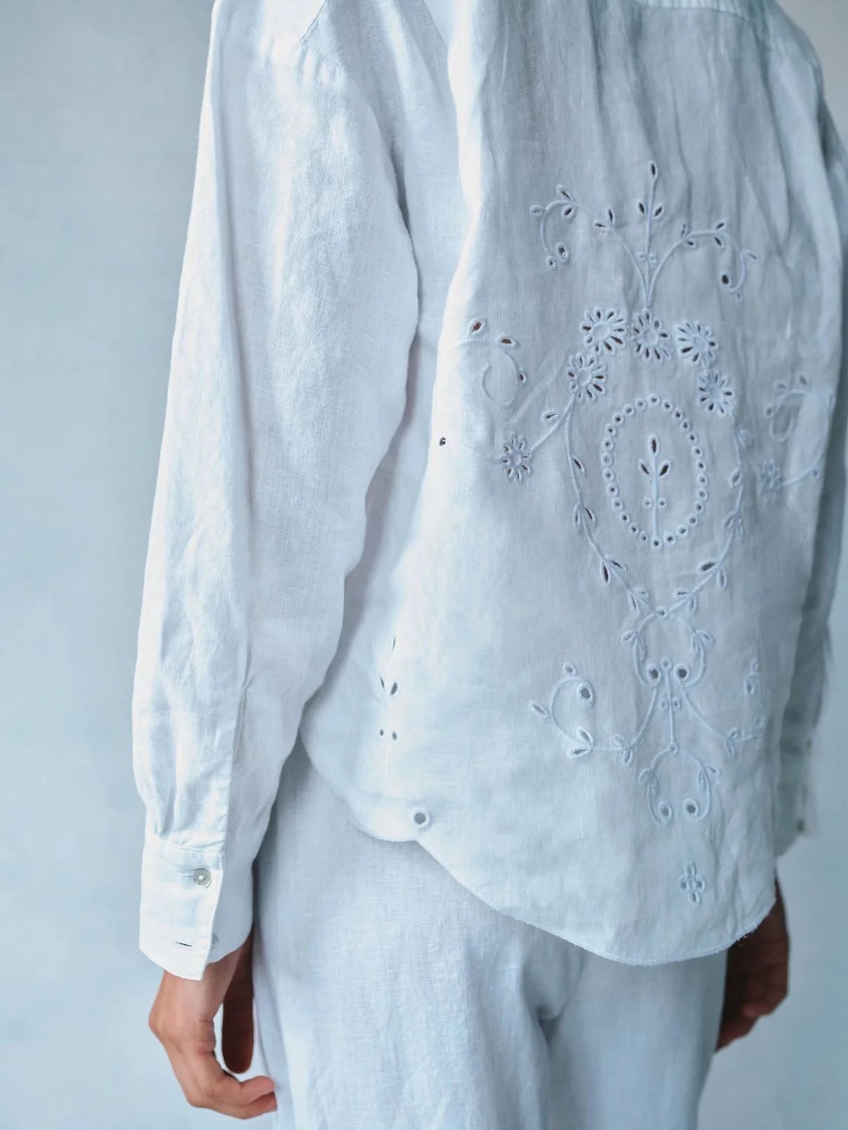 Bella Dahl Eyelet Embroidered Shirt in White