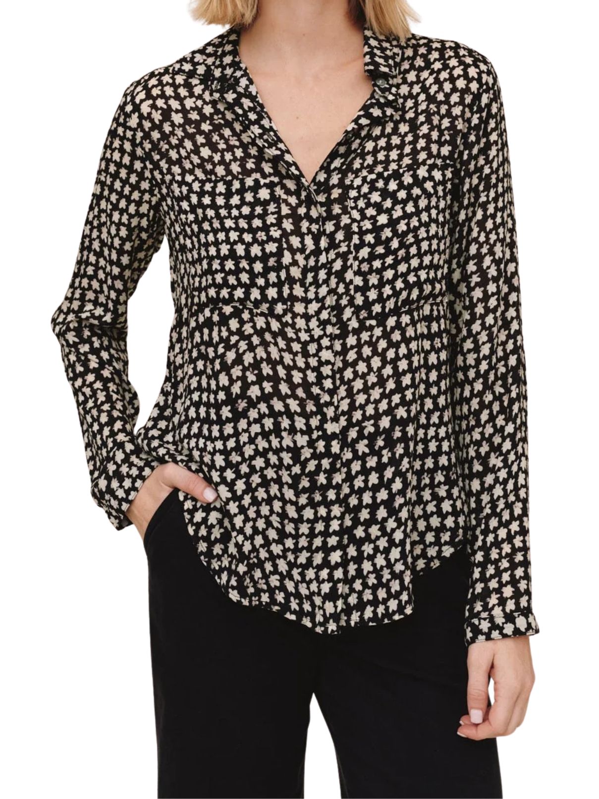 Bella Dahl Full Button Down Hipster Shirt – Sketched Stars Print