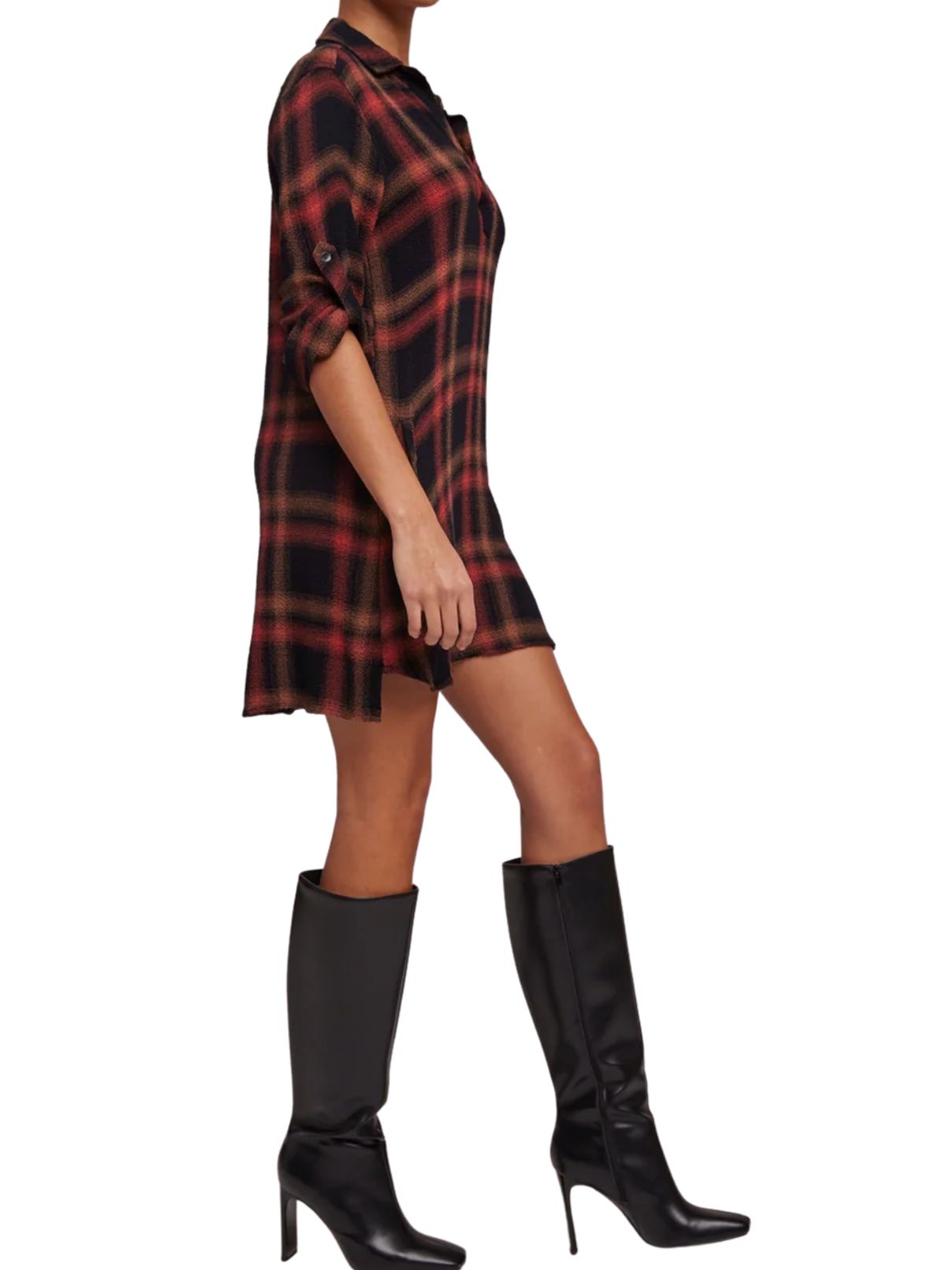 Bella Dahl L/S Aline Golden Rust Plain Dress