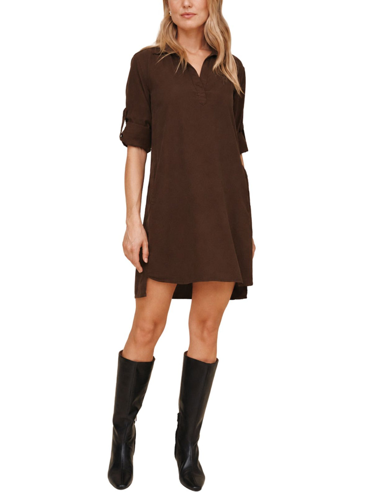 bella dahl a line dress Long Sleeve A-Line Shirt Denim