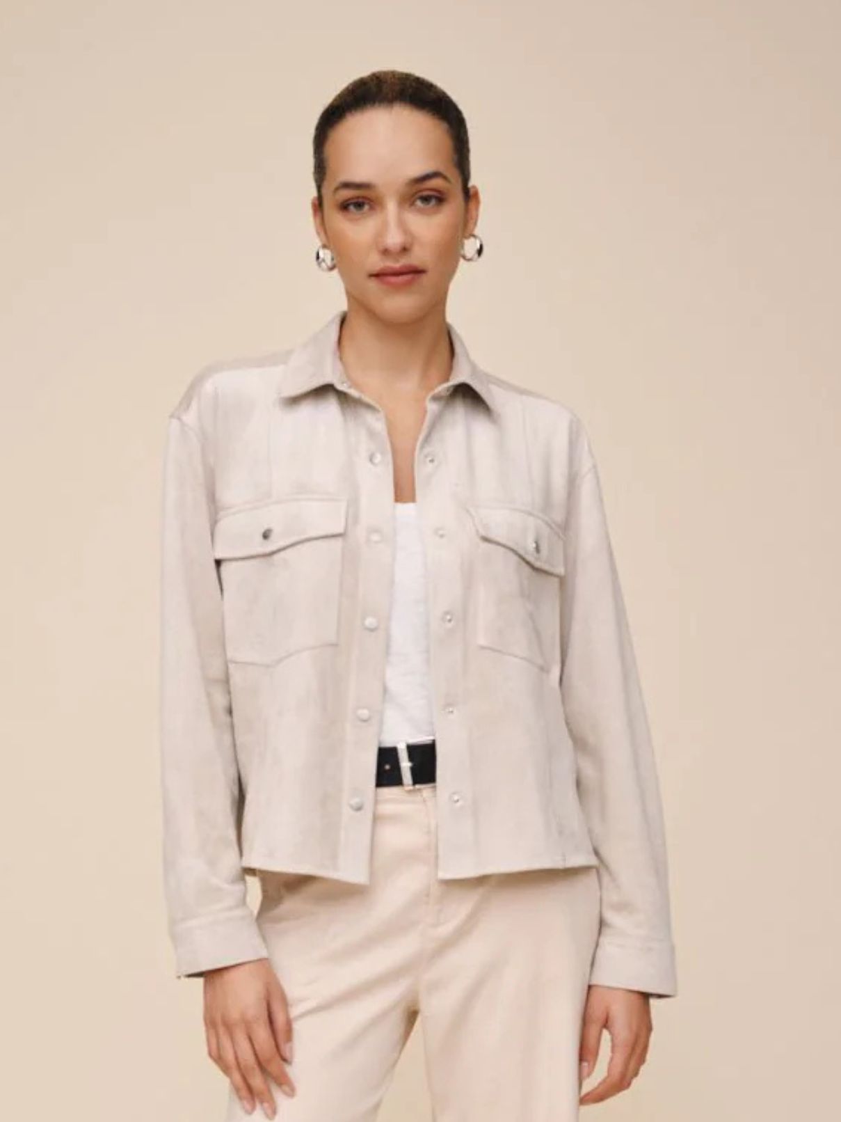 Bella Dahl Pocket Shacket in Panna Cotta