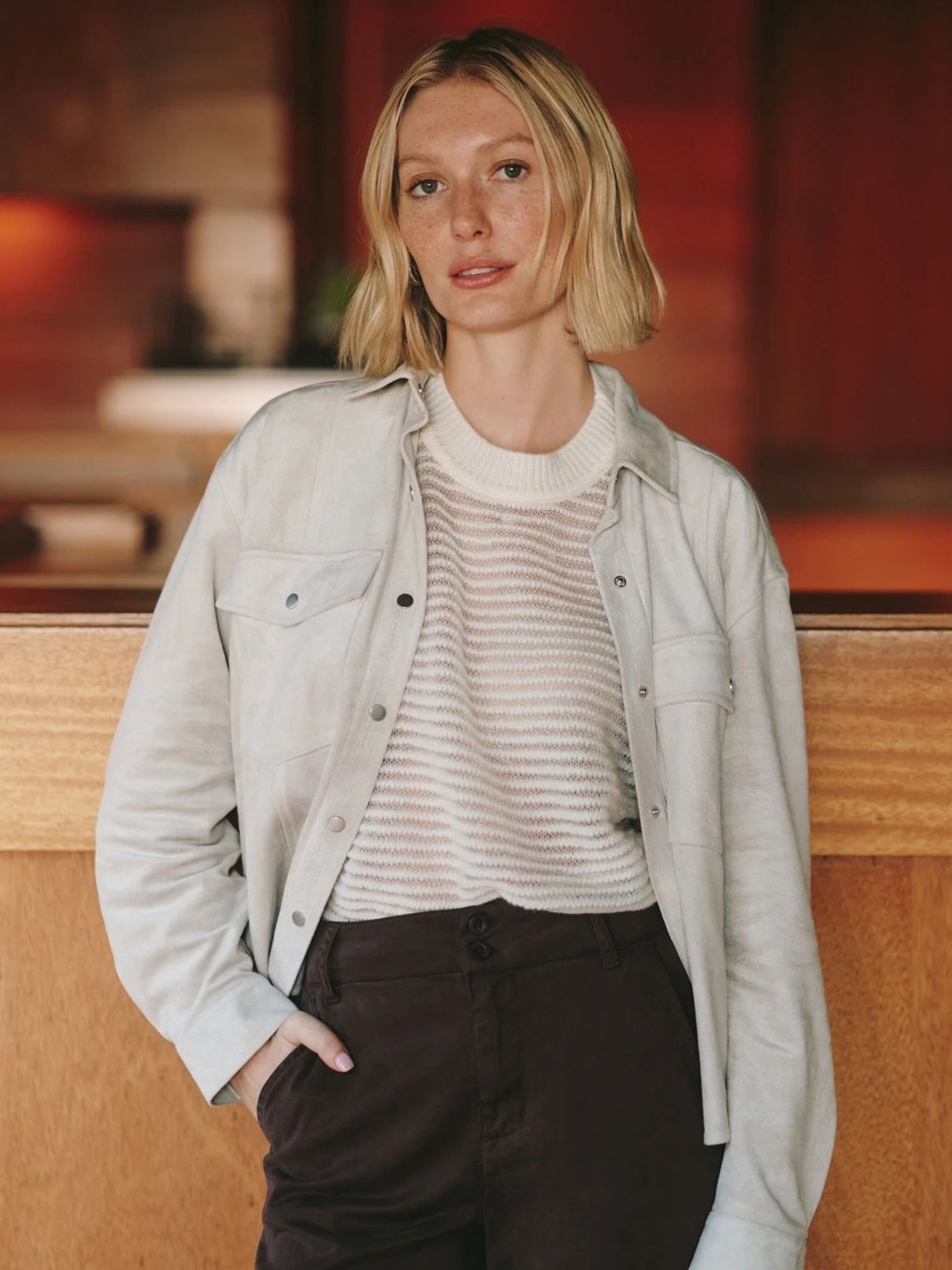 Bella Dahl Pocket Shacket in Panna Cotta