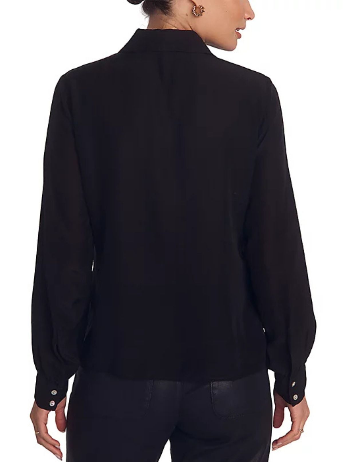 Bella Dahl Ruffle Front Shirt in Black