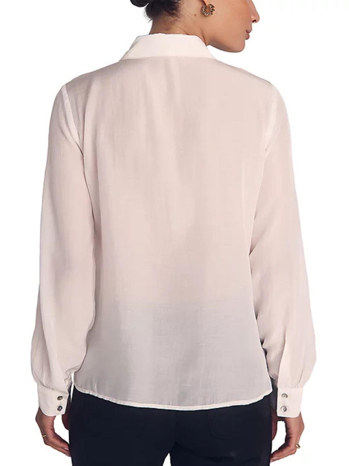 Bella Dahl Ruffle Front Shirt in Sheer Ivory