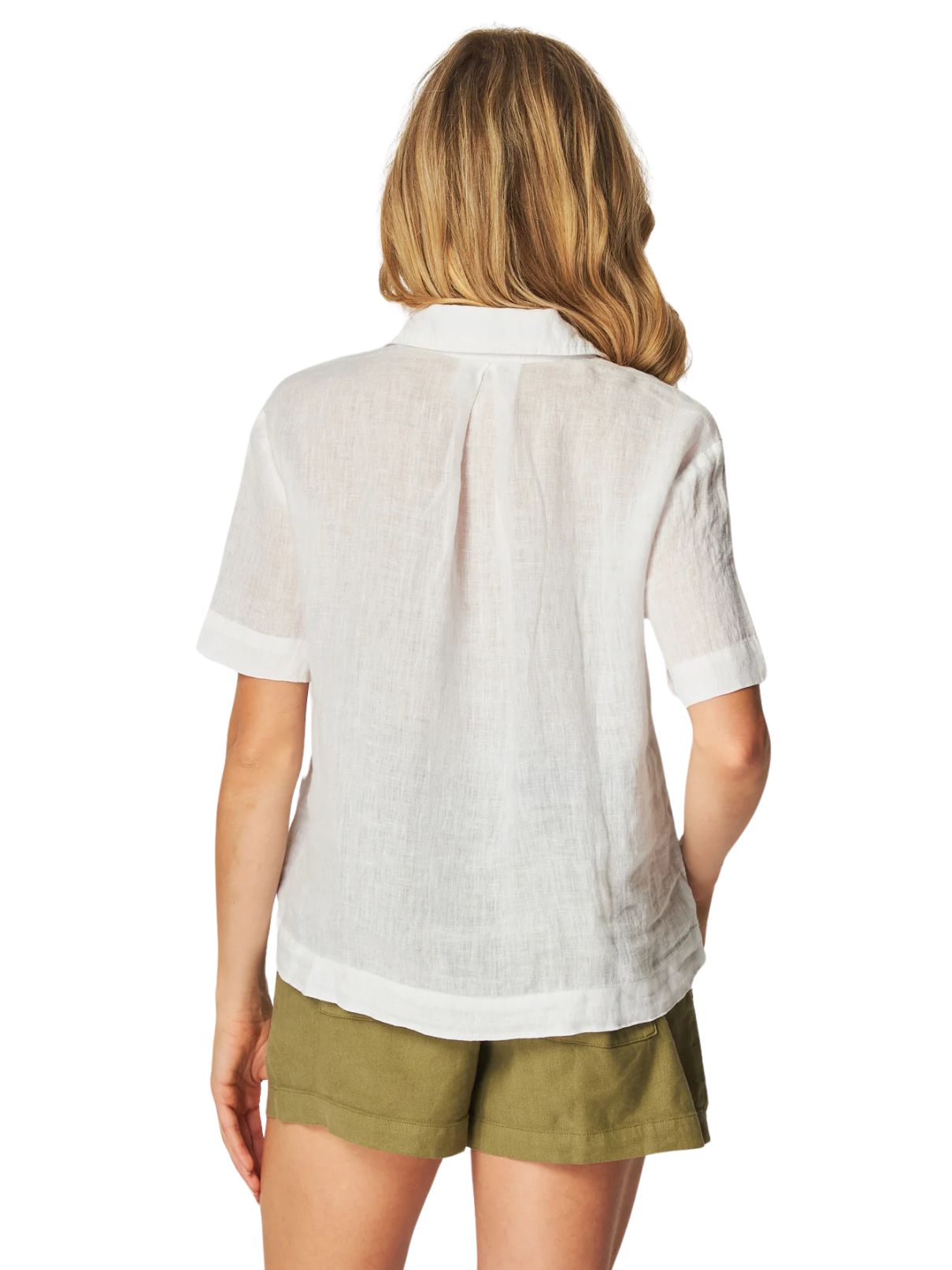 Bella Dahl S/S Flowy Button Top in White