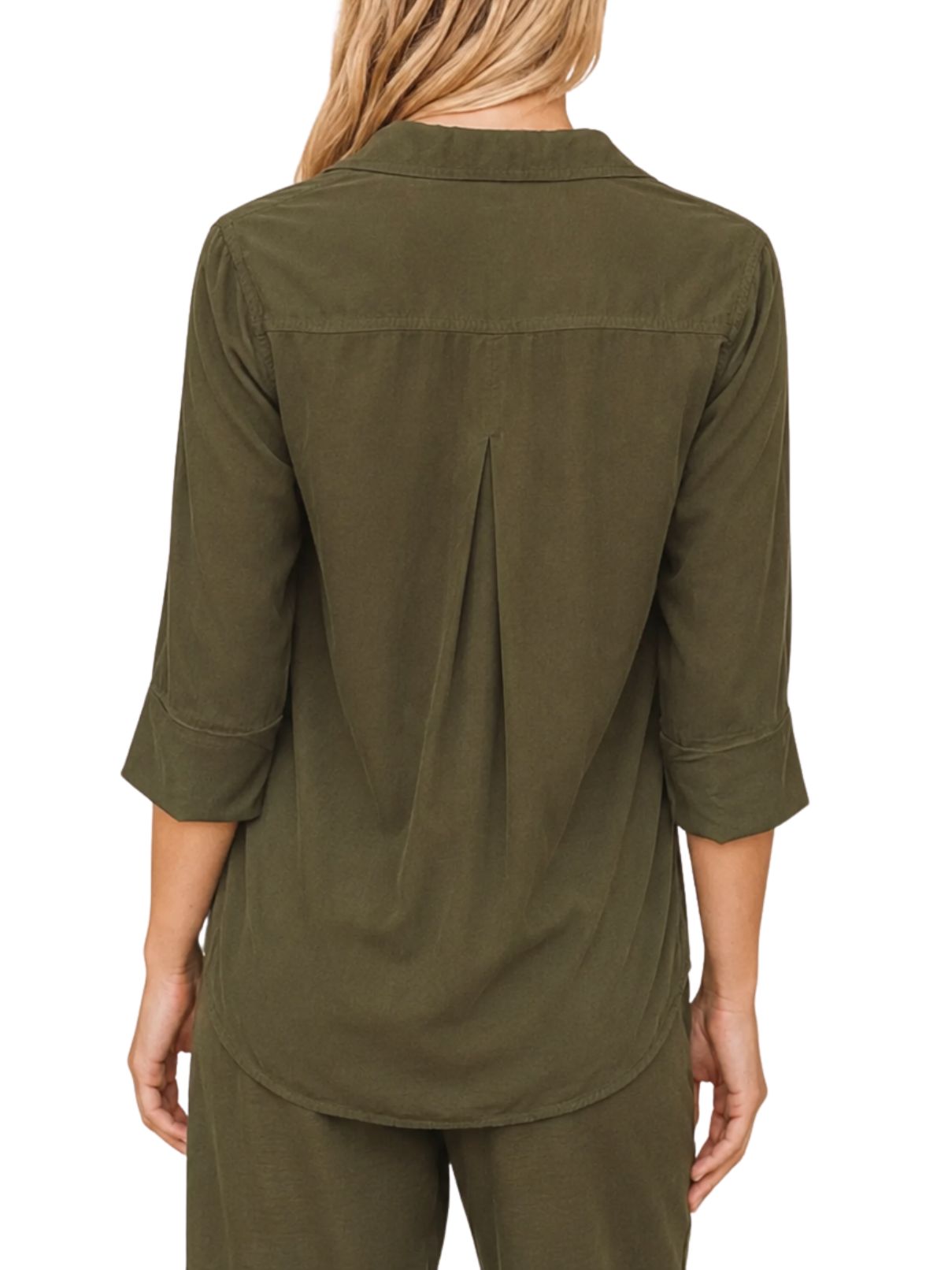 Bella Dahl Shirt Tail Button Down in Olive Night