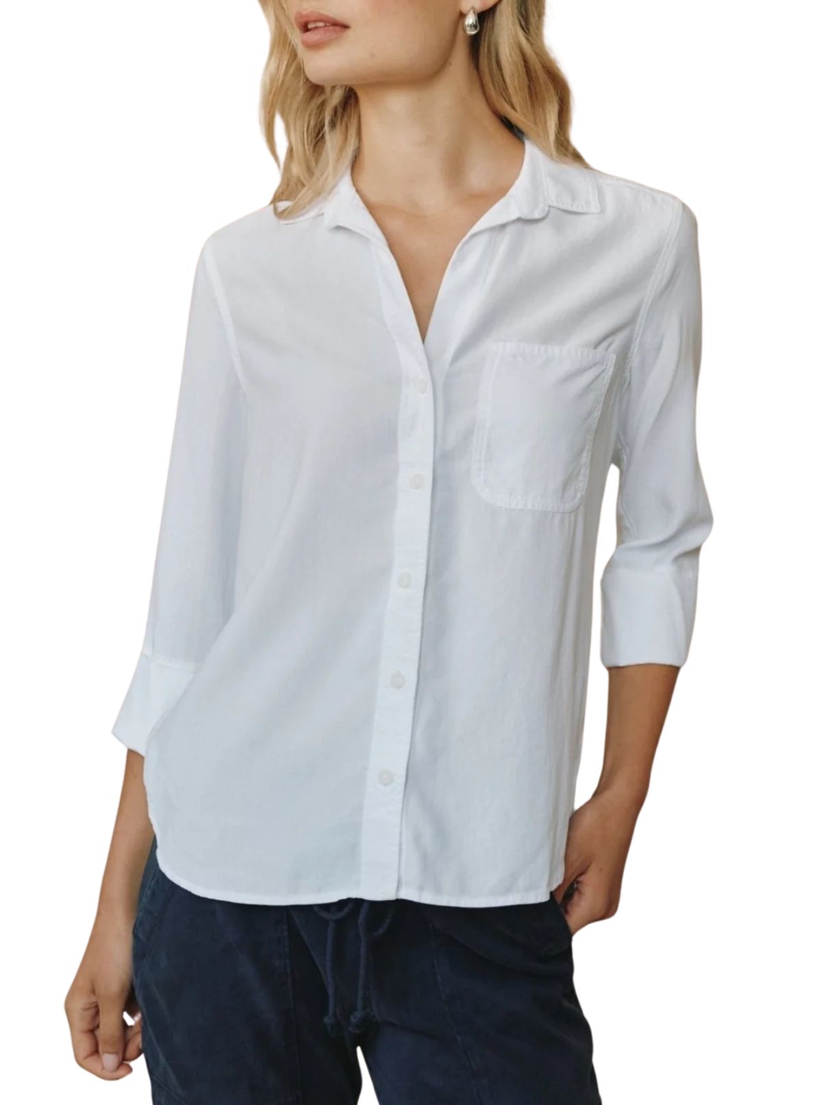 Bella Dahl Shirt Tail Button Down in White