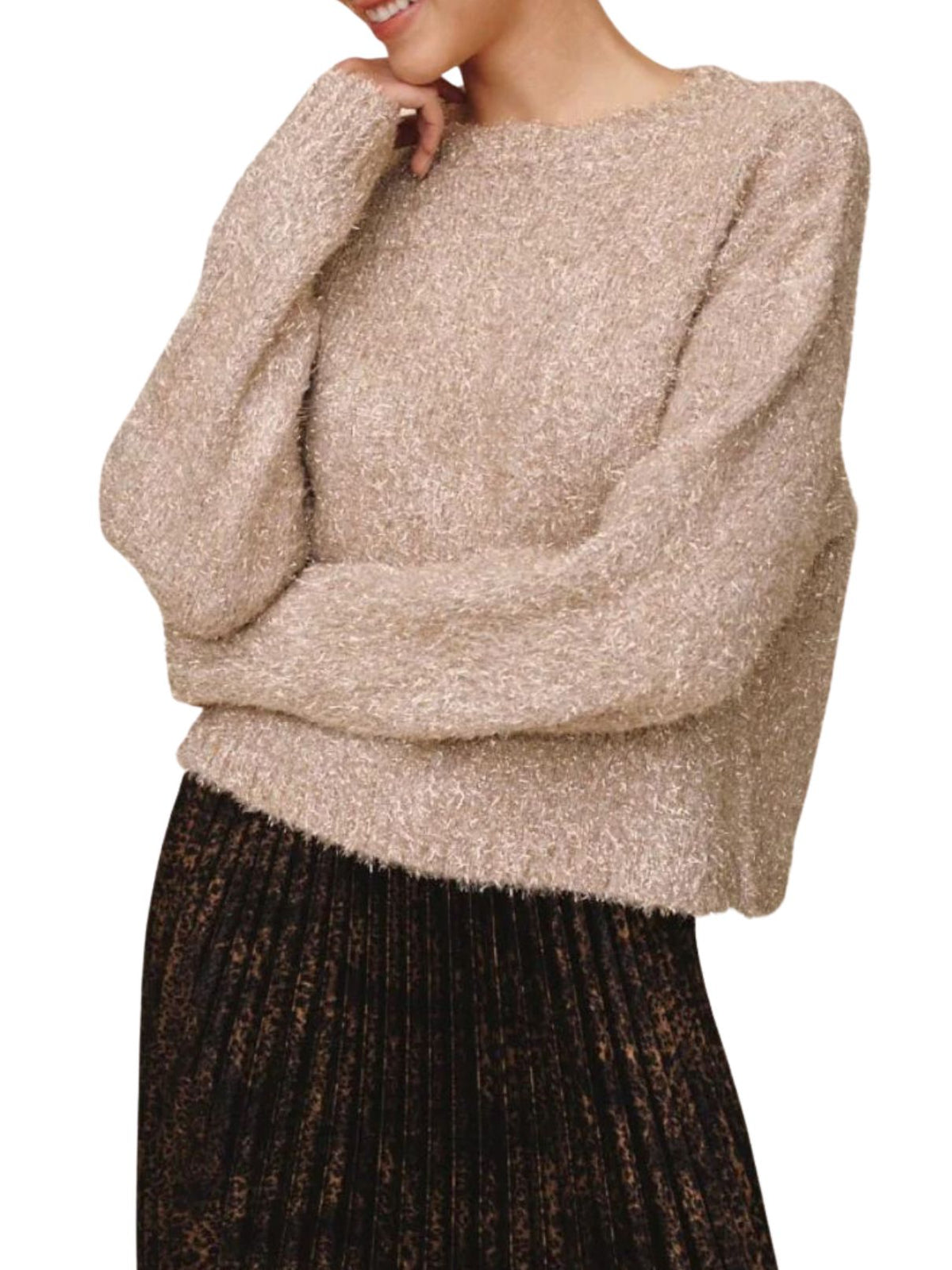 Bella Dahl Slouchy Sweater in Gold Shimmer