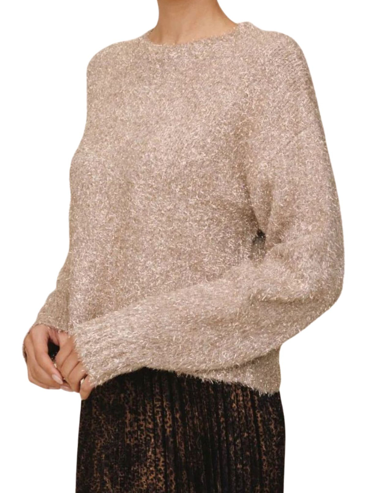 Bella Dahl Slouchy Sweater in Gold Shimmer