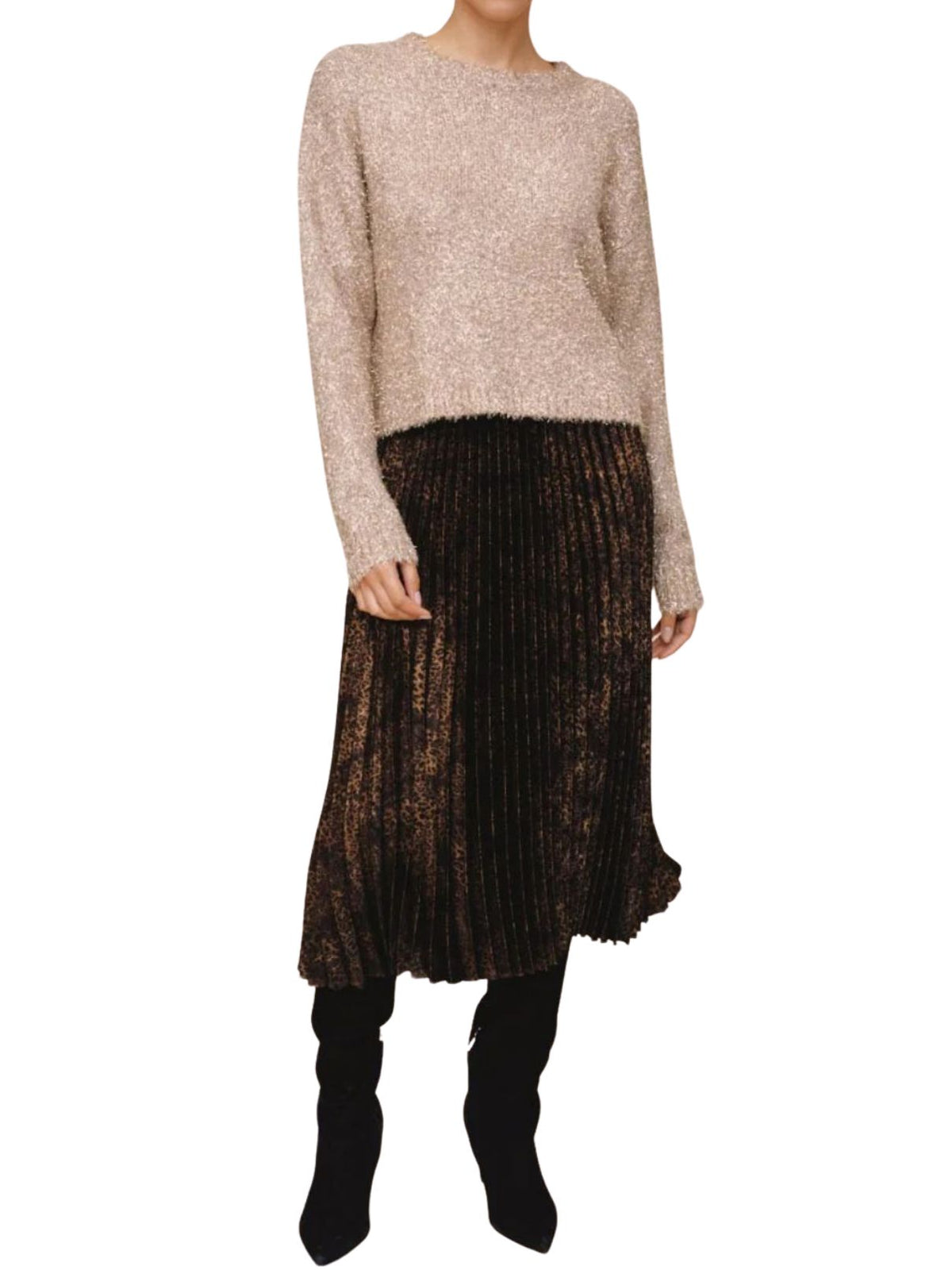 Bella Dahl Slouchy Sweater in Gold Shimmer