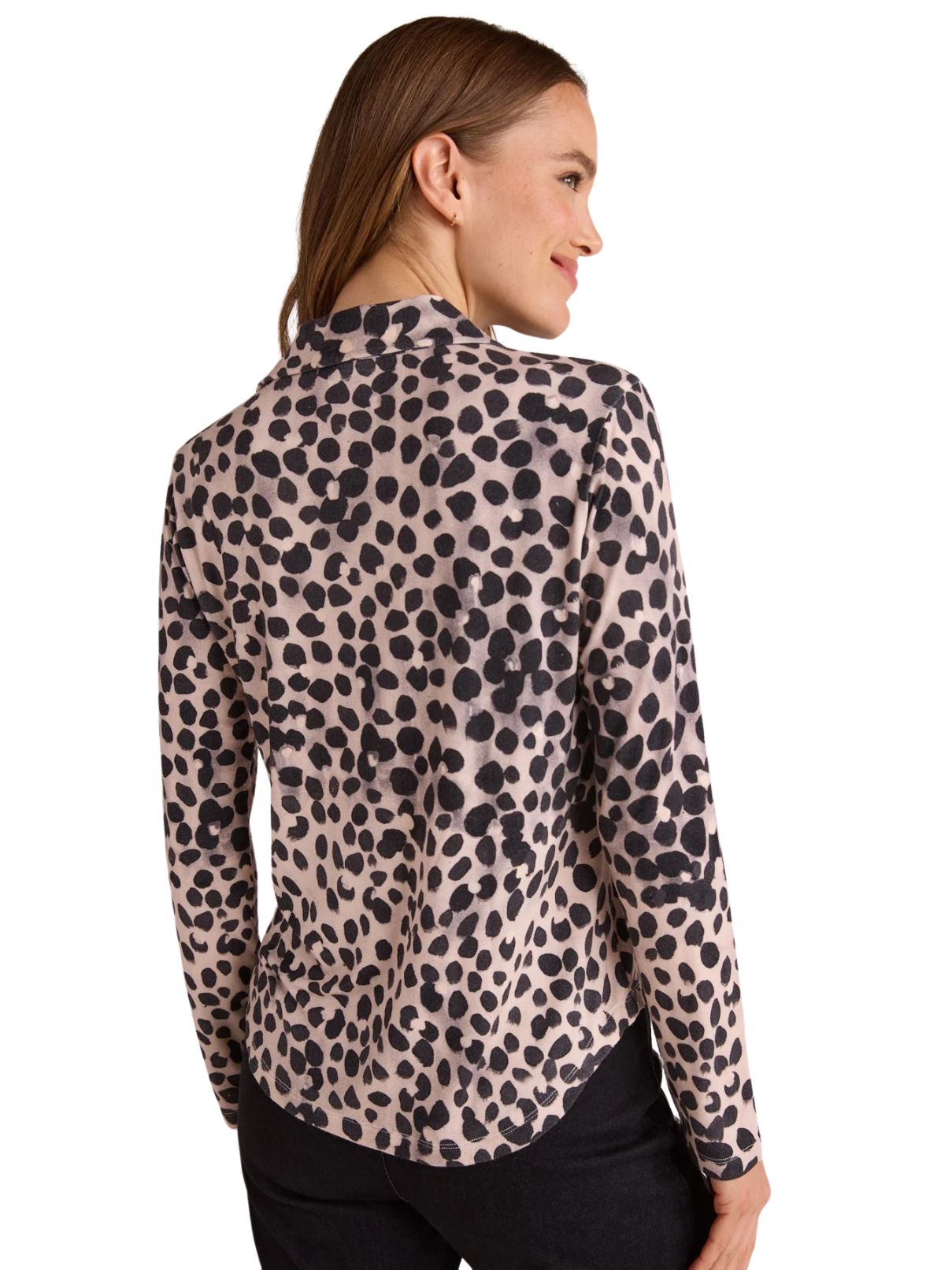 Bella Dahl Winter Spots Button-Up Knit Blouse