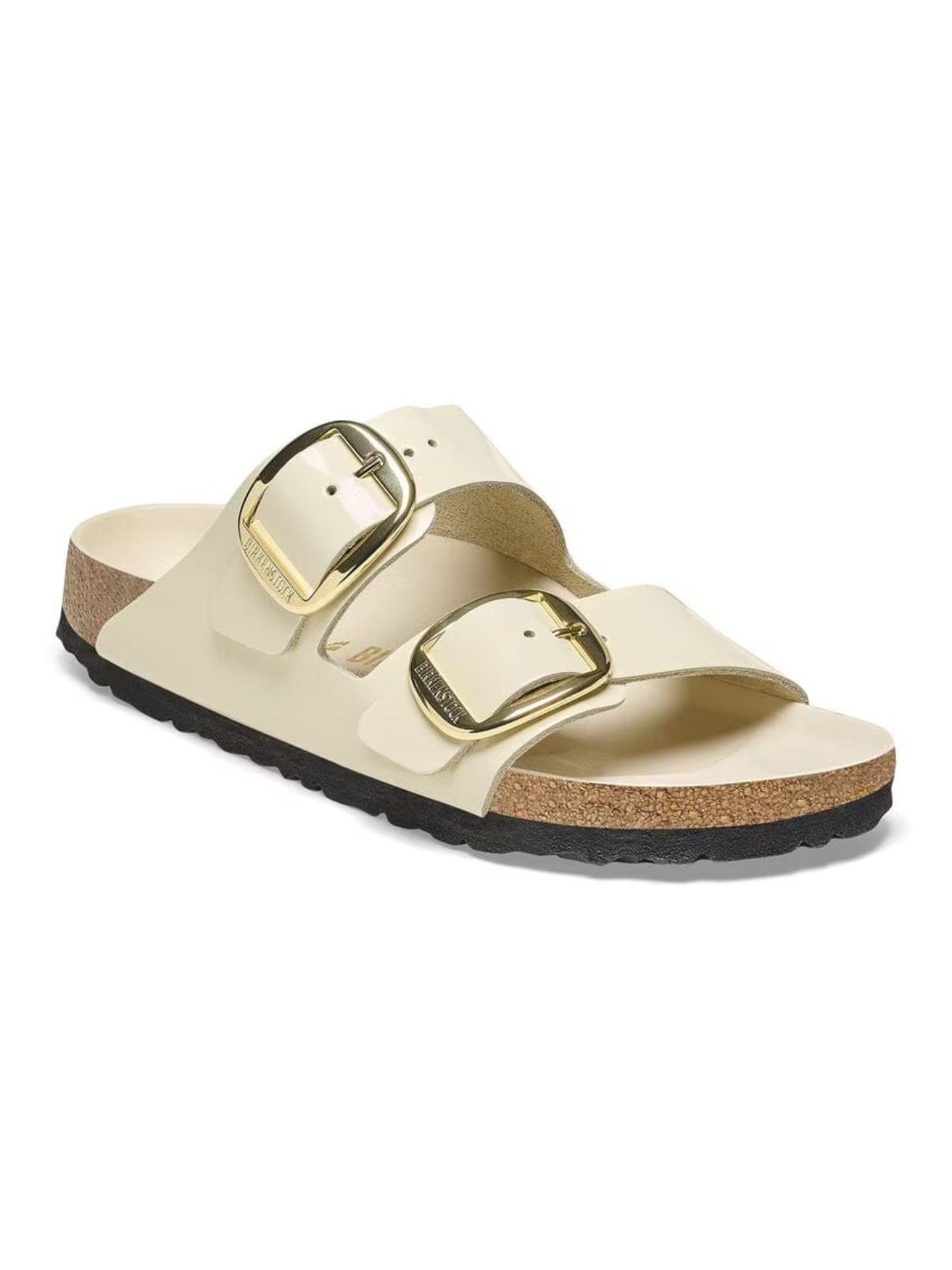 Birkenstock Arizona Big Buckle in High Shine Ecru Leather