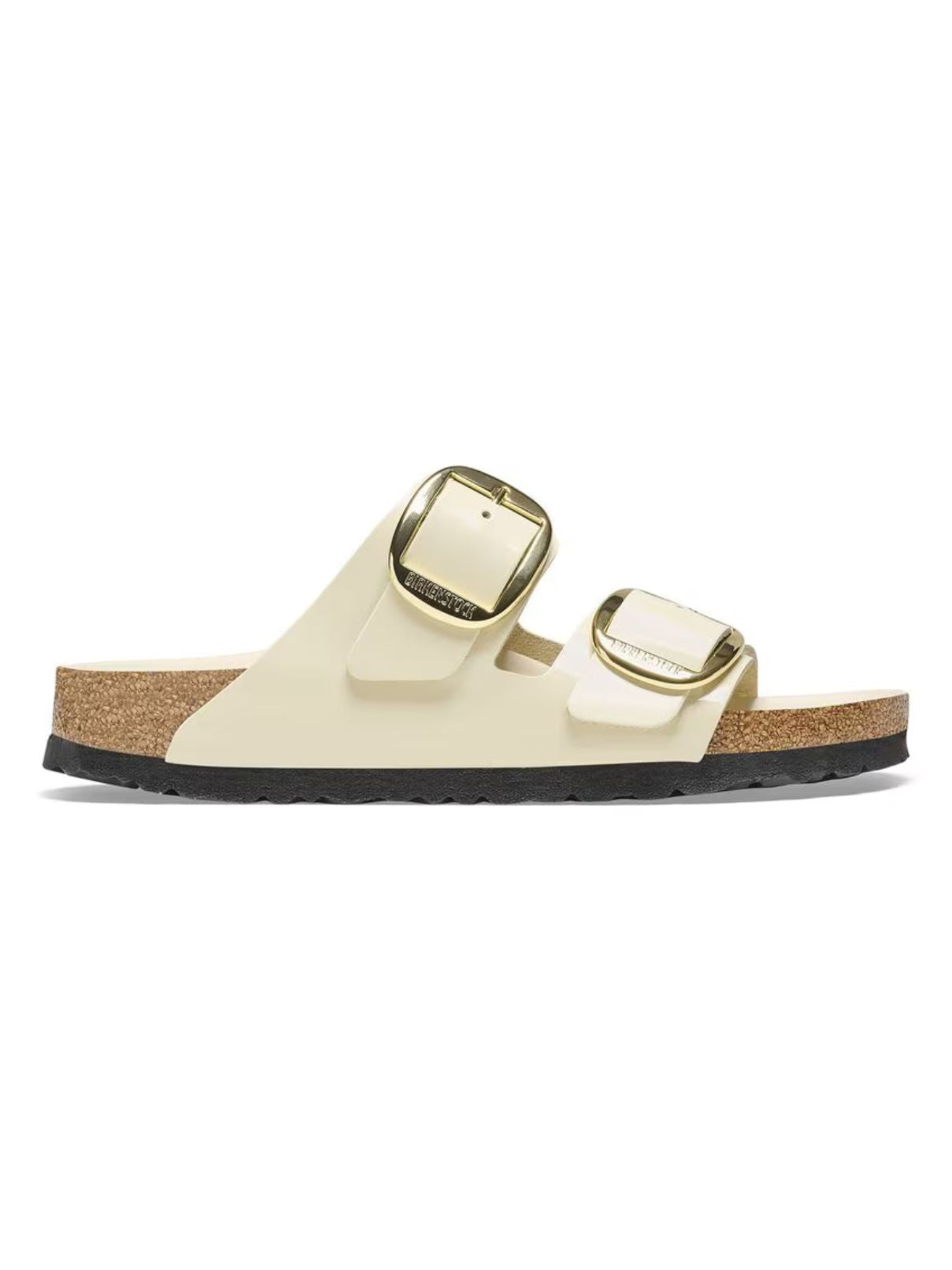 Birkenstock Arizona Big Buckle in High Shine Ecru Leather
