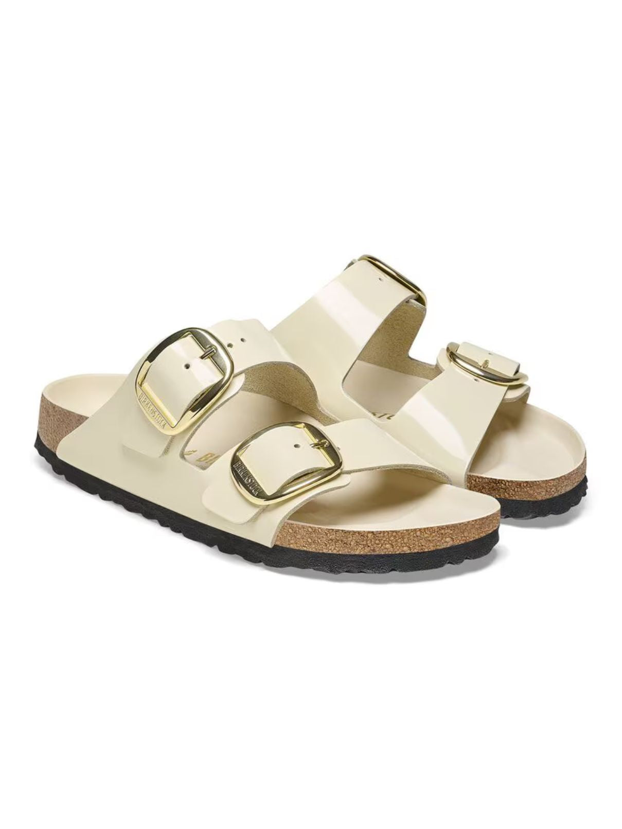 Birkenstock Arizona Big Buckle in High Shine Ecru Leather