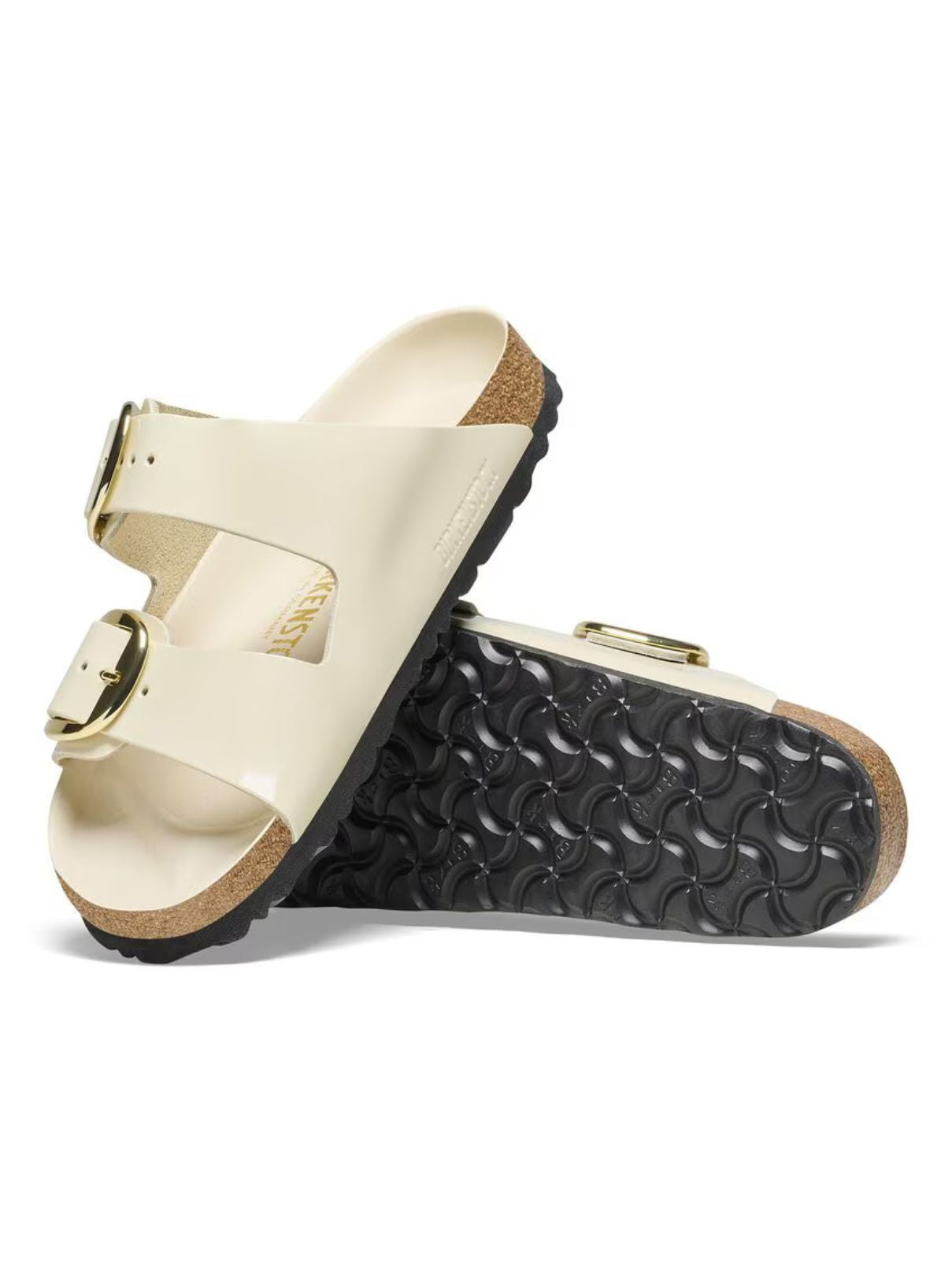 Birkenstock Arizona Big Buckle in High Shine Ecru Leather