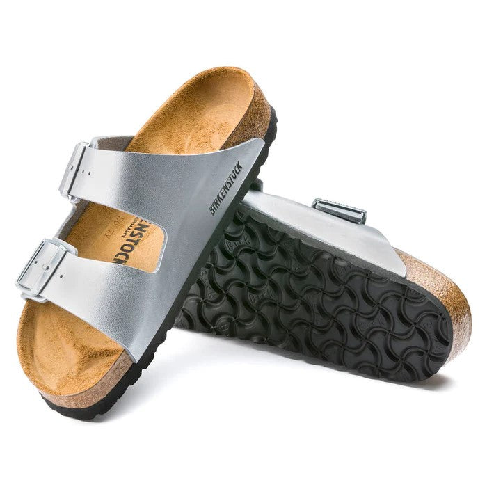 Birkenstock Arizona Birko Flor in Silver