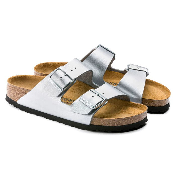 Birkenstock Arizona Birko Flor in Silver