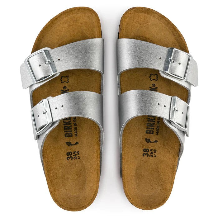 Birkenstock Arizona Birko Flor in Silver