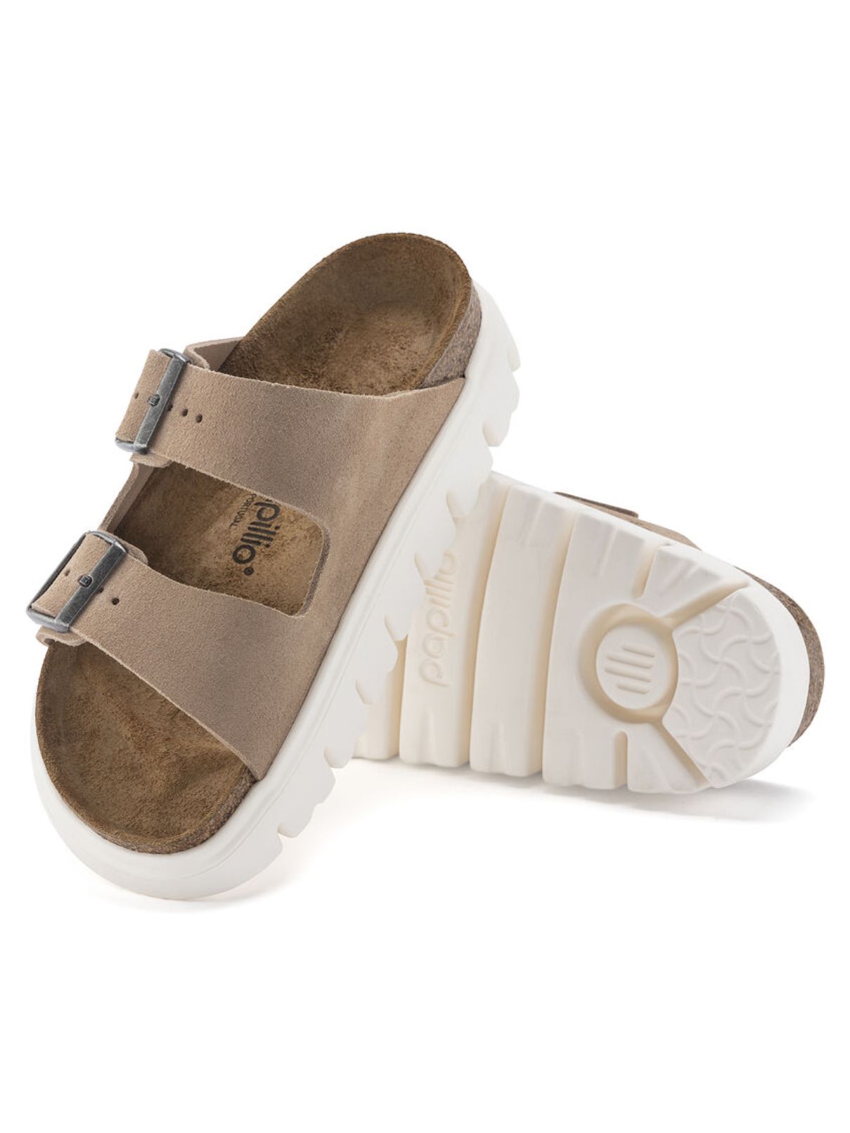 Birkenstock Arizona Chunky Suede Sandal in Warm Sand