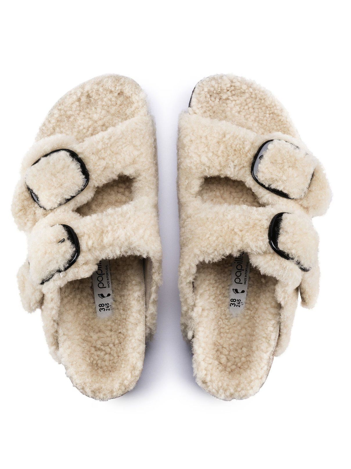 Birkenstock Arizona Platform in Teddy Shearling Eggshell